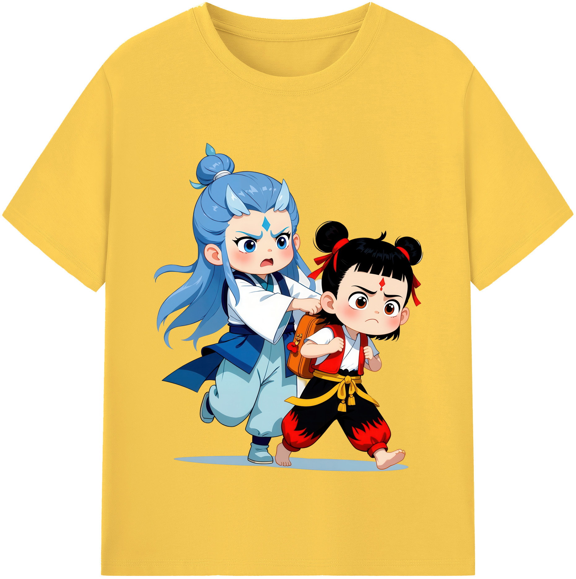 （画像用） Ne Zha 2 ナタ 魔童の大暴れ 綿100％半袖Tシャツ（フロントプリント）