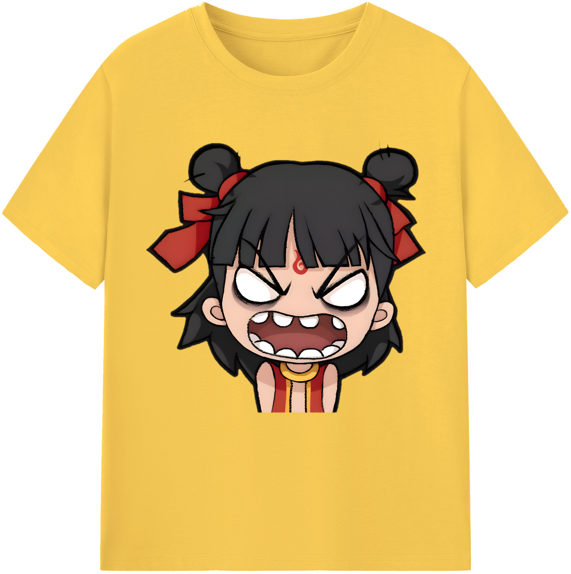 （画像用） Ne Zha 2 ナタ 魔童の大暴れ 綿100％半袖Tシャツ（フロントプリント）