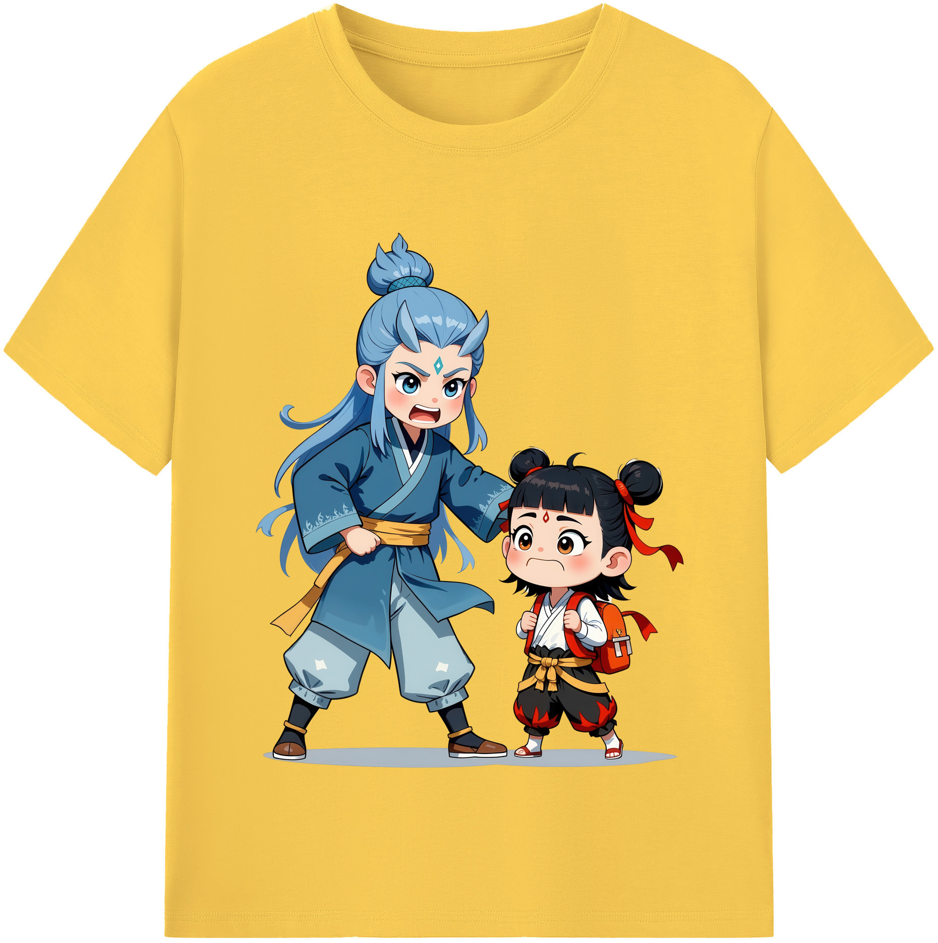 （画像用） Ne Zha 2 ナタ 魔童の大暴れ 綿100％半袖Tシャツ（フロントプリント）