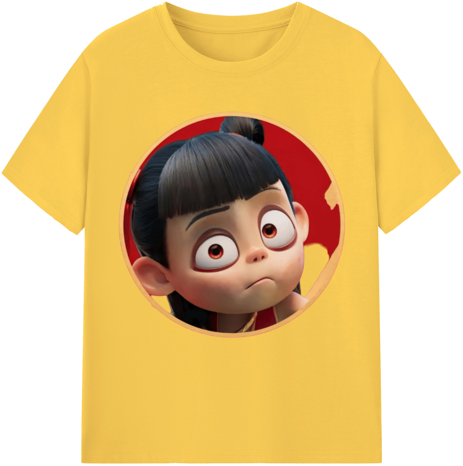 （画像用） Ne Zha 2 ナタ 魔童の大暴れ 綿100％半袖Tシャツ（フロントプリント）