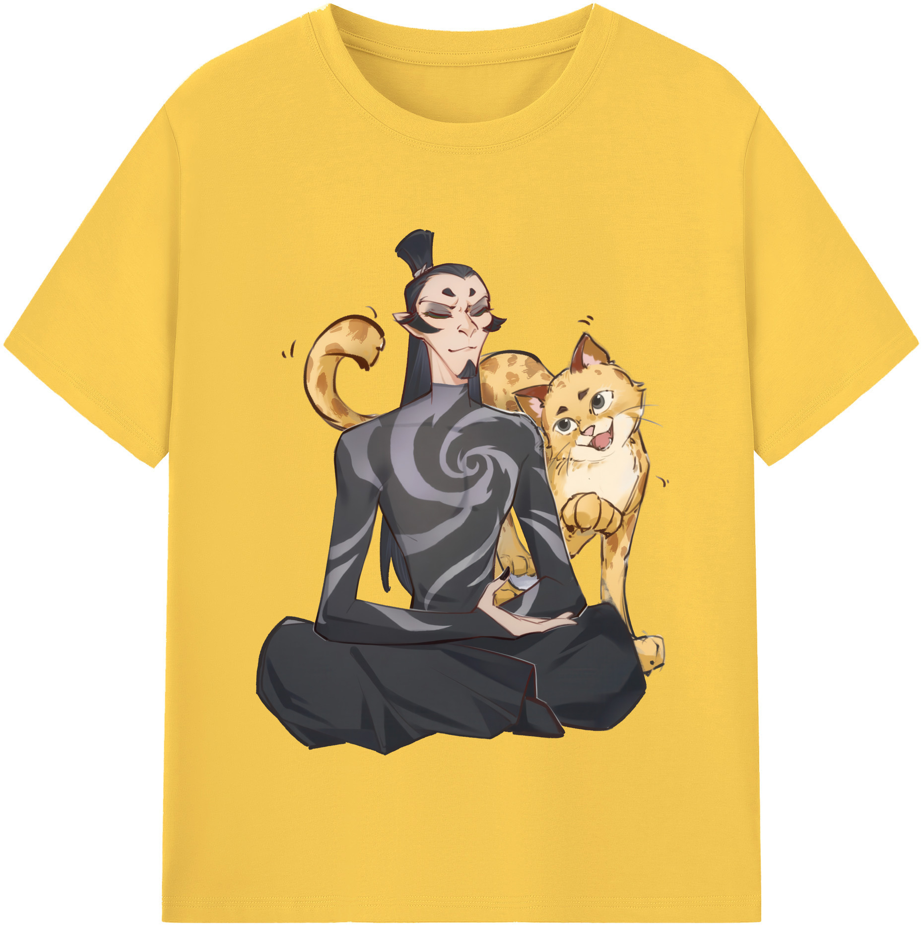 （画像用） Ne Zha 2 ナタ 魔童の大暴れ 綿100％半袖Tシャツ（フロントプリント）