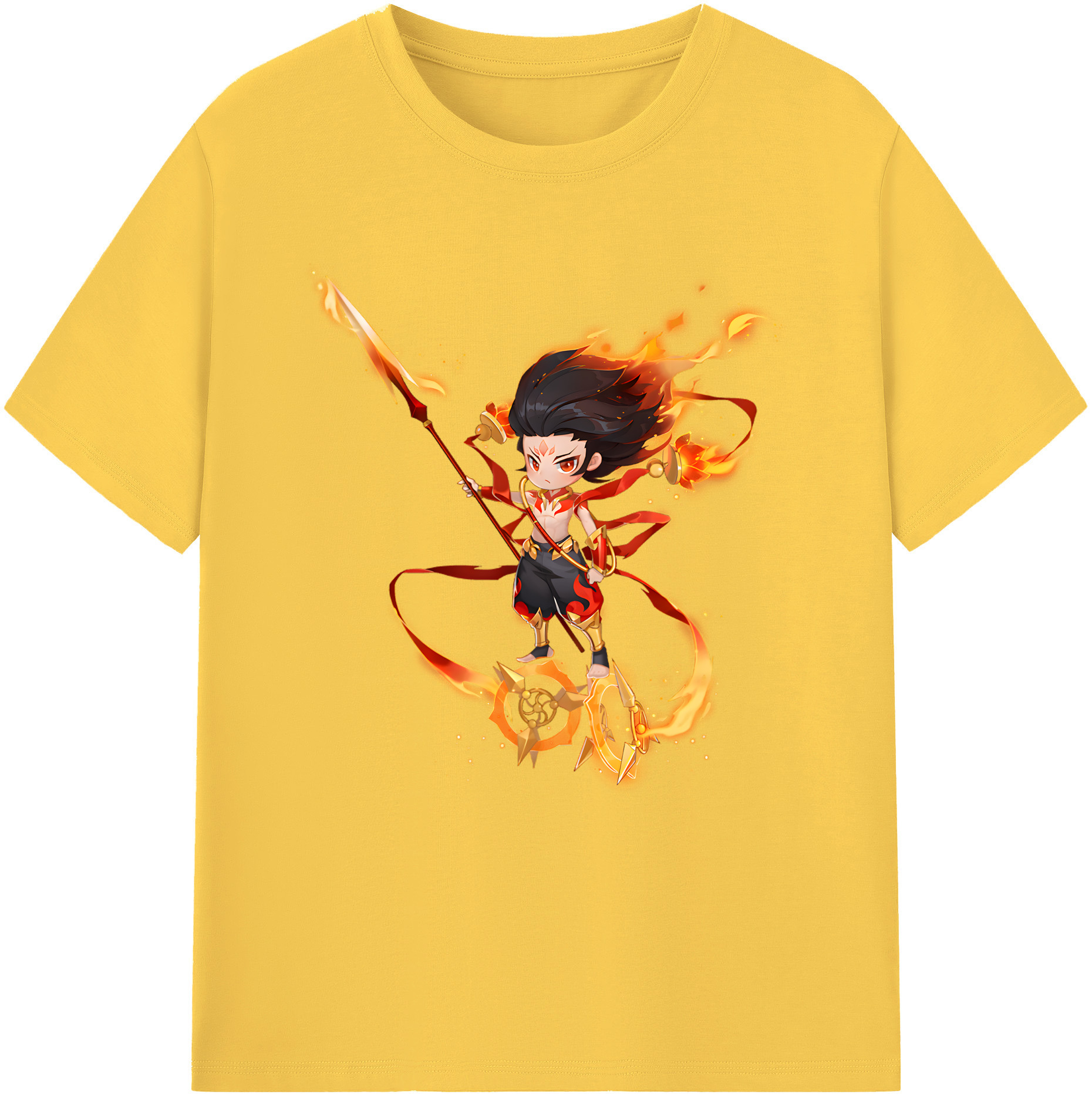 （画像用） Ne Zha 2 ナタ 魔童の大暴れ 綿100％半袖Tシャツ（フロントプリント）