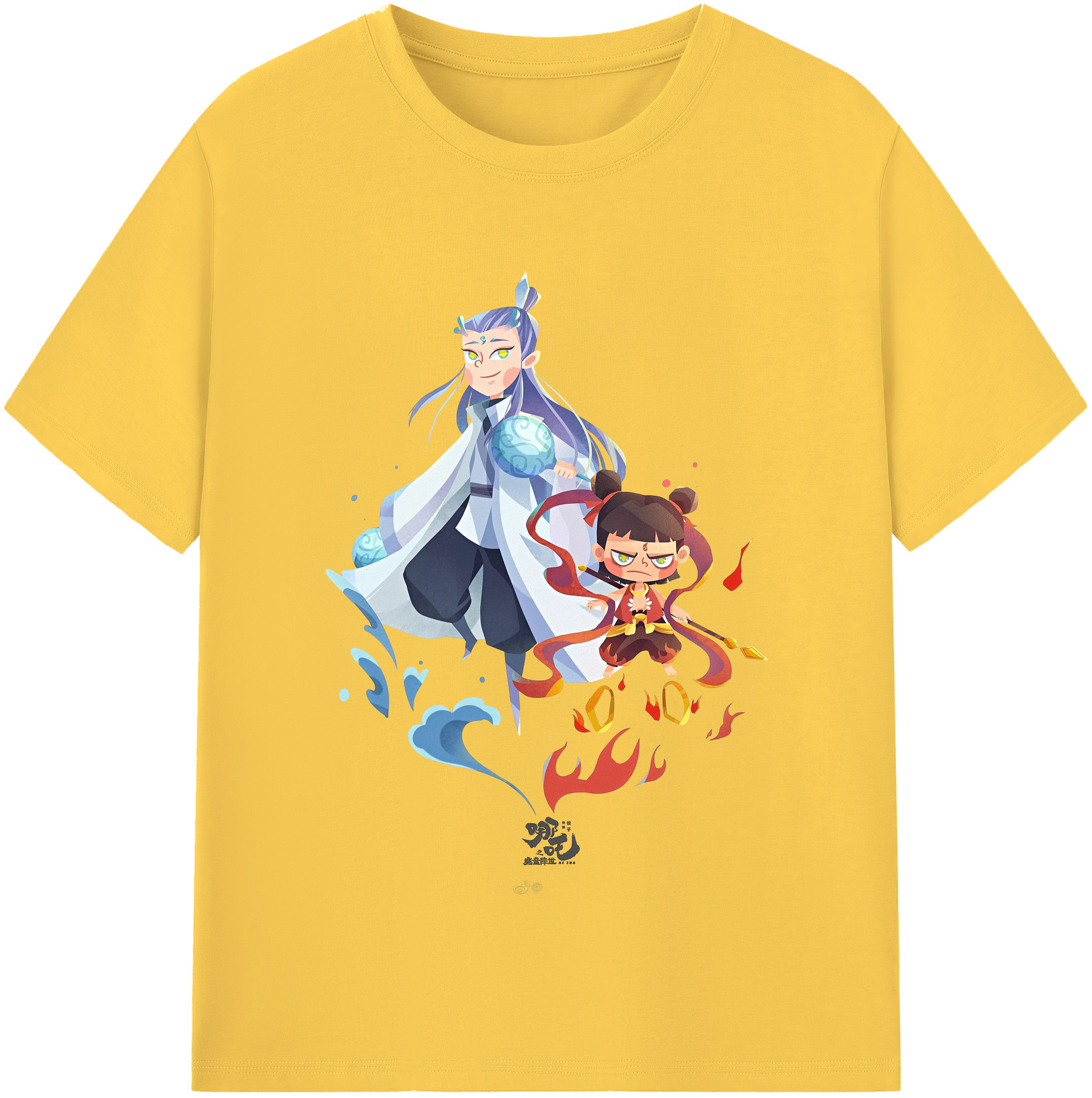 （画像用） Ne Zha 2 ナタ 魔童の大暴れ 綿100％半袖Tシャツ（フロントプリント）