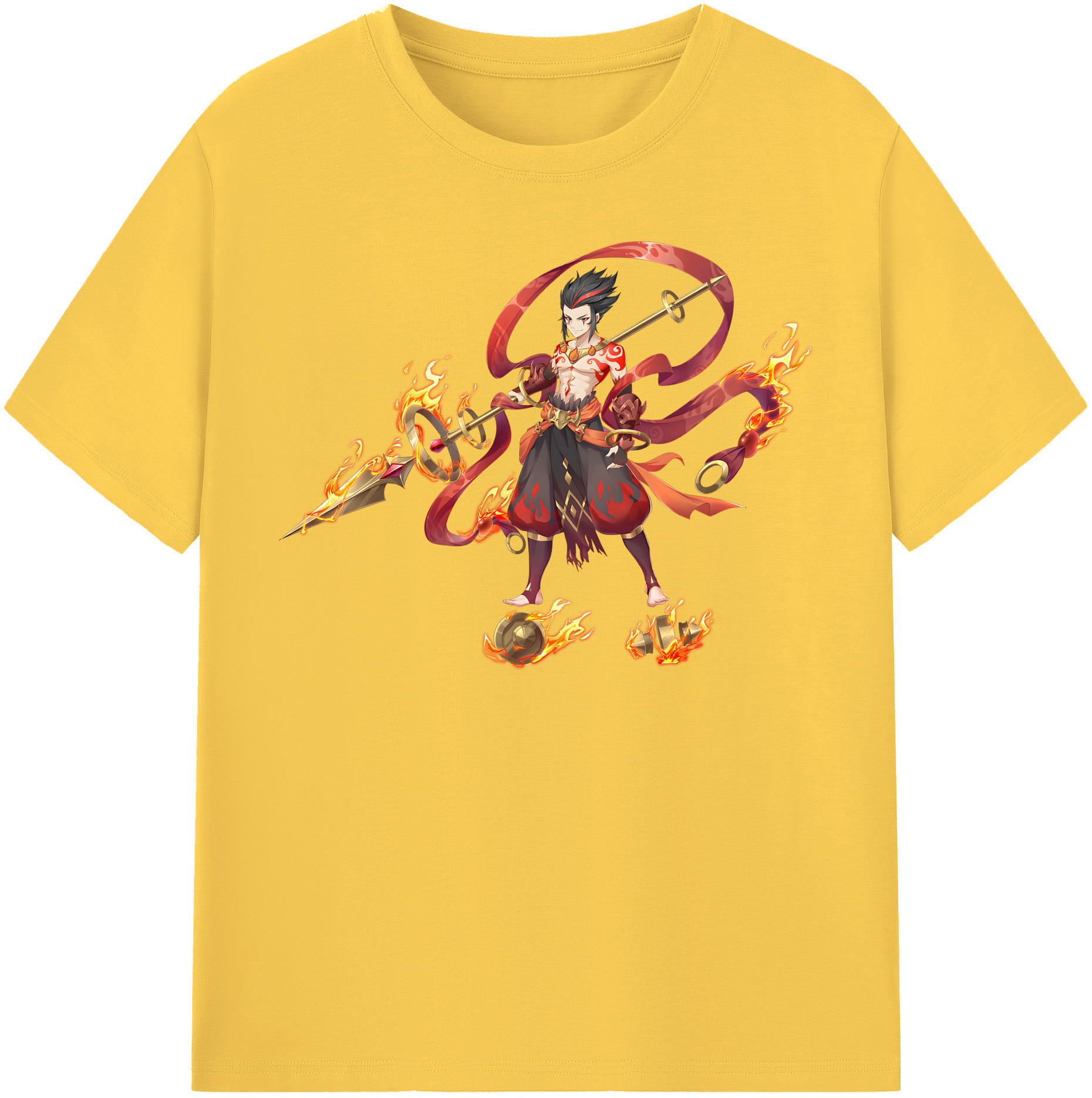 （画像用） Ne Zha 2 ナタ 魔童の大暴れ 綿100％半袖Tシャツ（フロントプリント）