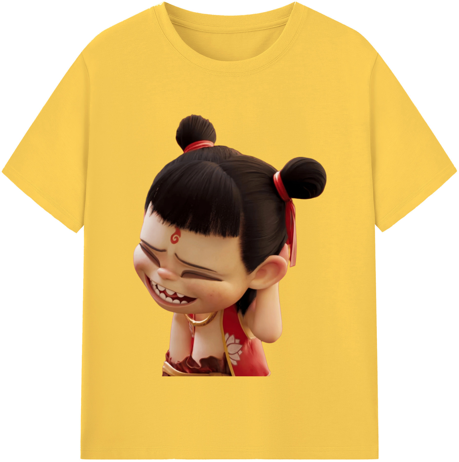 （画像用） Ne Zha 2 ナタ 魔童の大暴れ 綿100％半袖Tシャツ（フロントプリント）