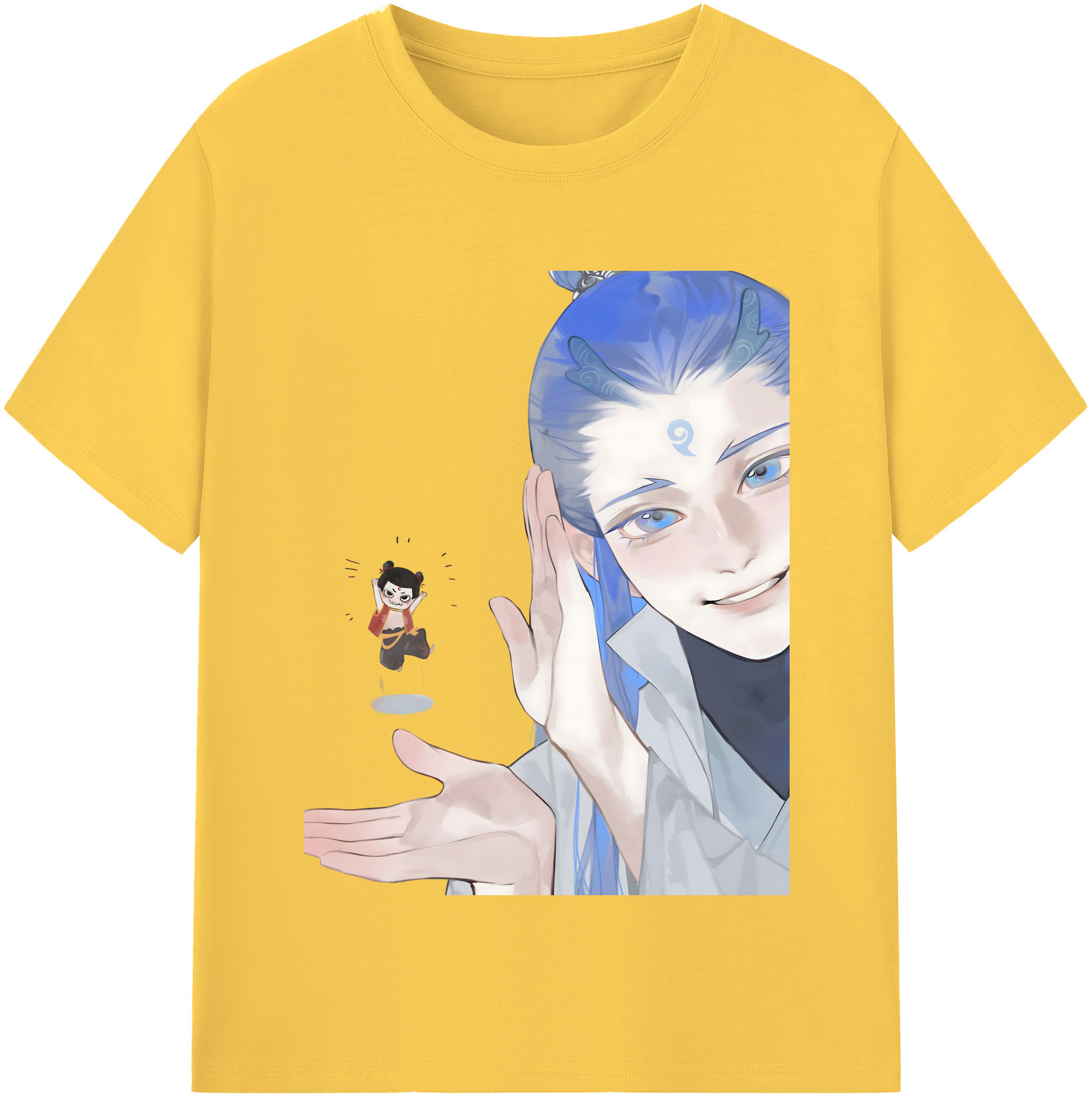 （画像用） Ne Zha 2 ナタ 魔童の大暴れ 綿100％半袖Tシャツ（フロントプリント）