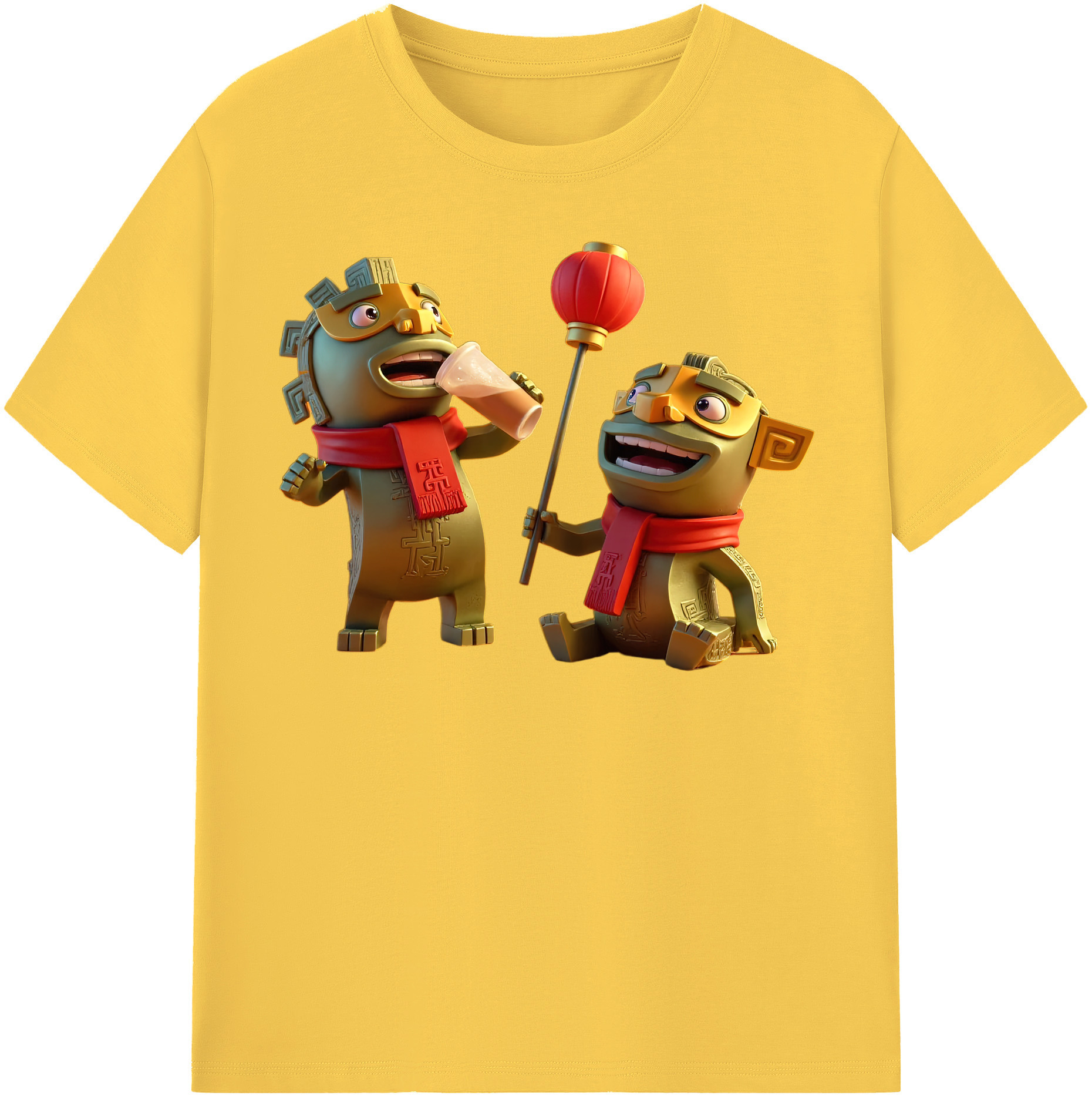 （画像用） Ne Zha 2 ナタ 魔童の大暴れ 綿100％半袖Tシャツ（フロントプリント）