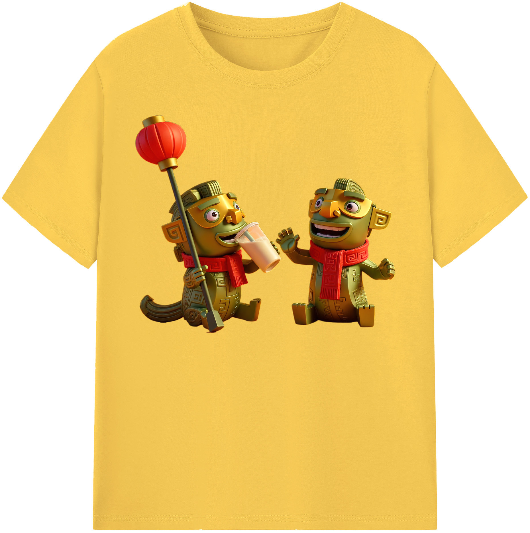 （画像用） Ne Zha 2 ナタ 魔童の大暴れ 綿100％半袖Tシャツ（フロントプリント）