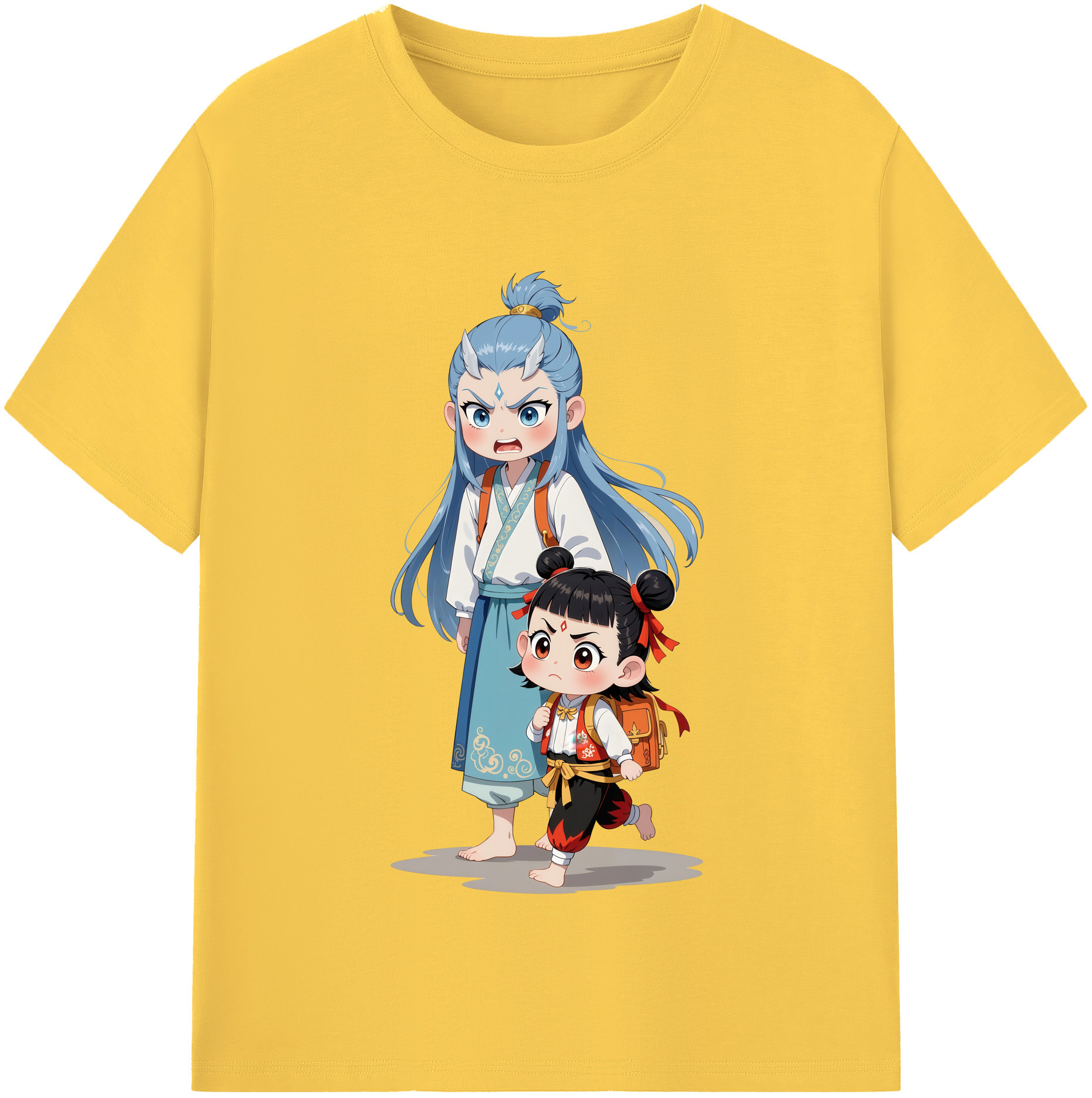 （画像用） Ne Zha 2 ナタ 魔童の大暴れ 綿100％半袖Tシャツ（フロントプリント）