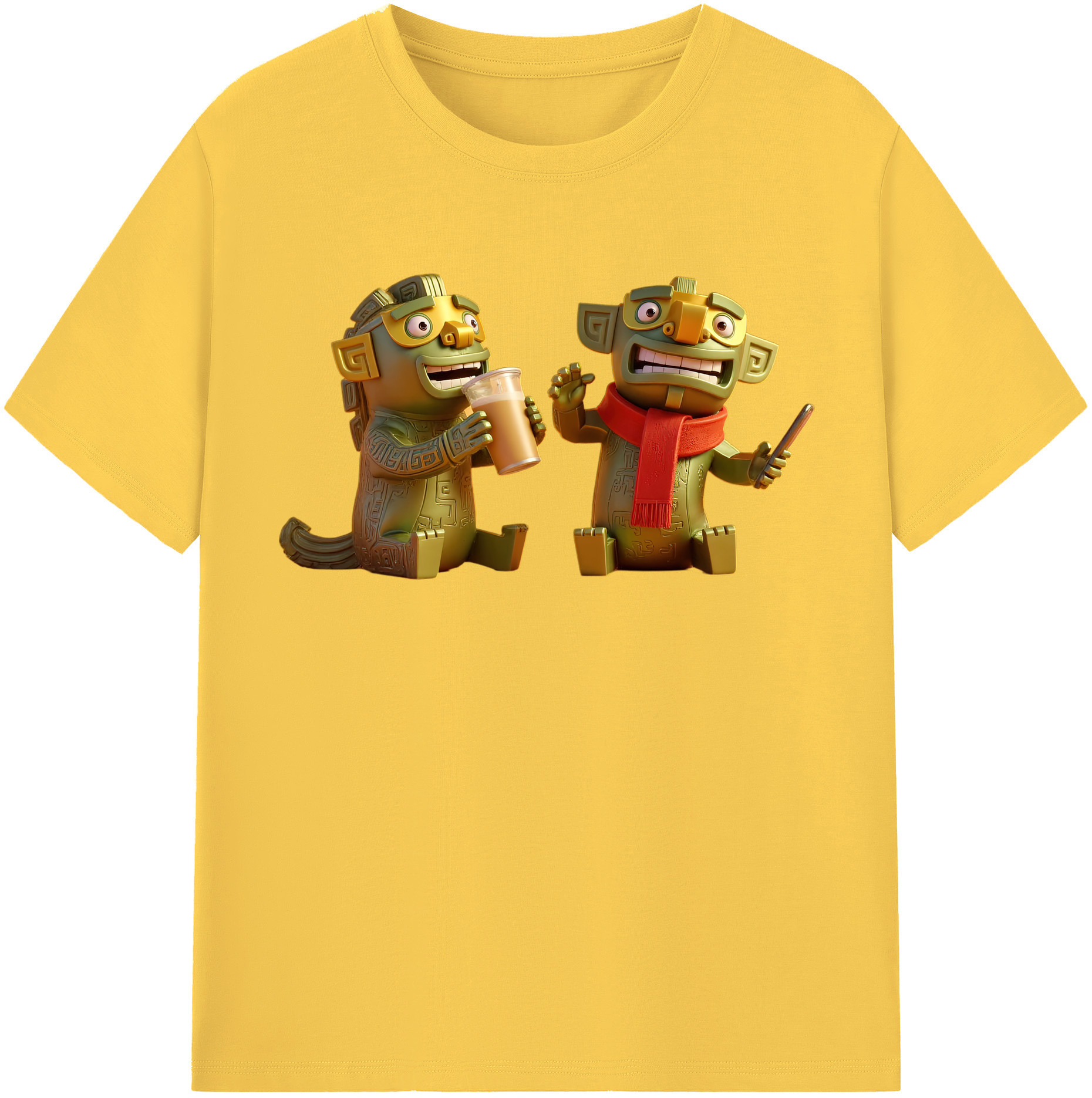 （画像用） Ne Zha 2 ナタ 魔童の大暴れ 綿100％半袖Tシャツ（フロントプリント）