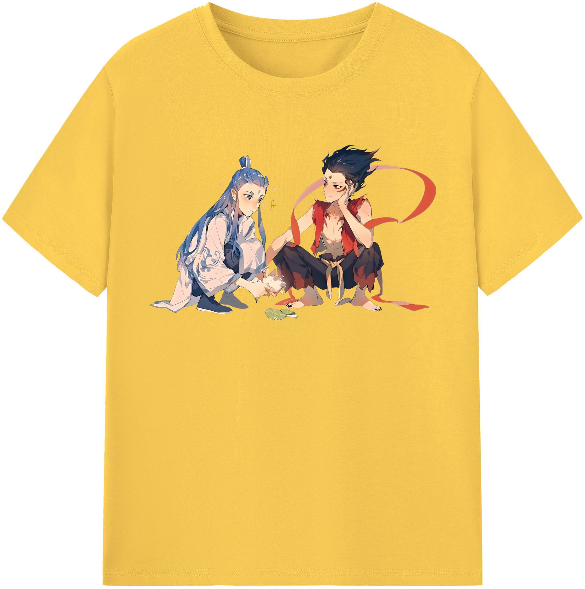 （画像用） Ne Zha 2 ナタ 魔童の大暴れ 綿100％半袖Tシャツ（フロントプリント）