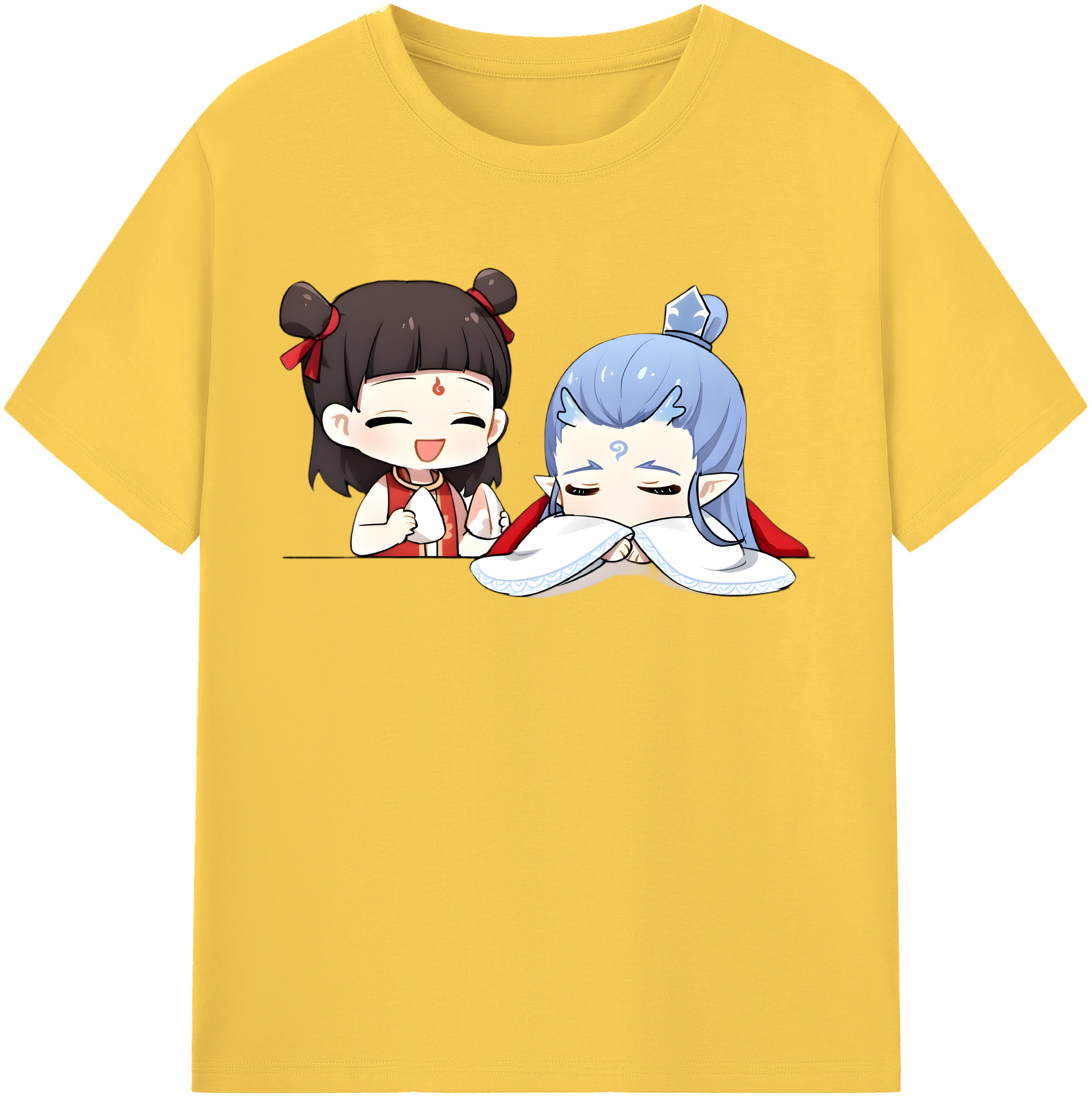 （画像用） Ne Zha 2 ナタ 魔童の大暴れ 綿100％半袖Tシャツ（フロントプリント）