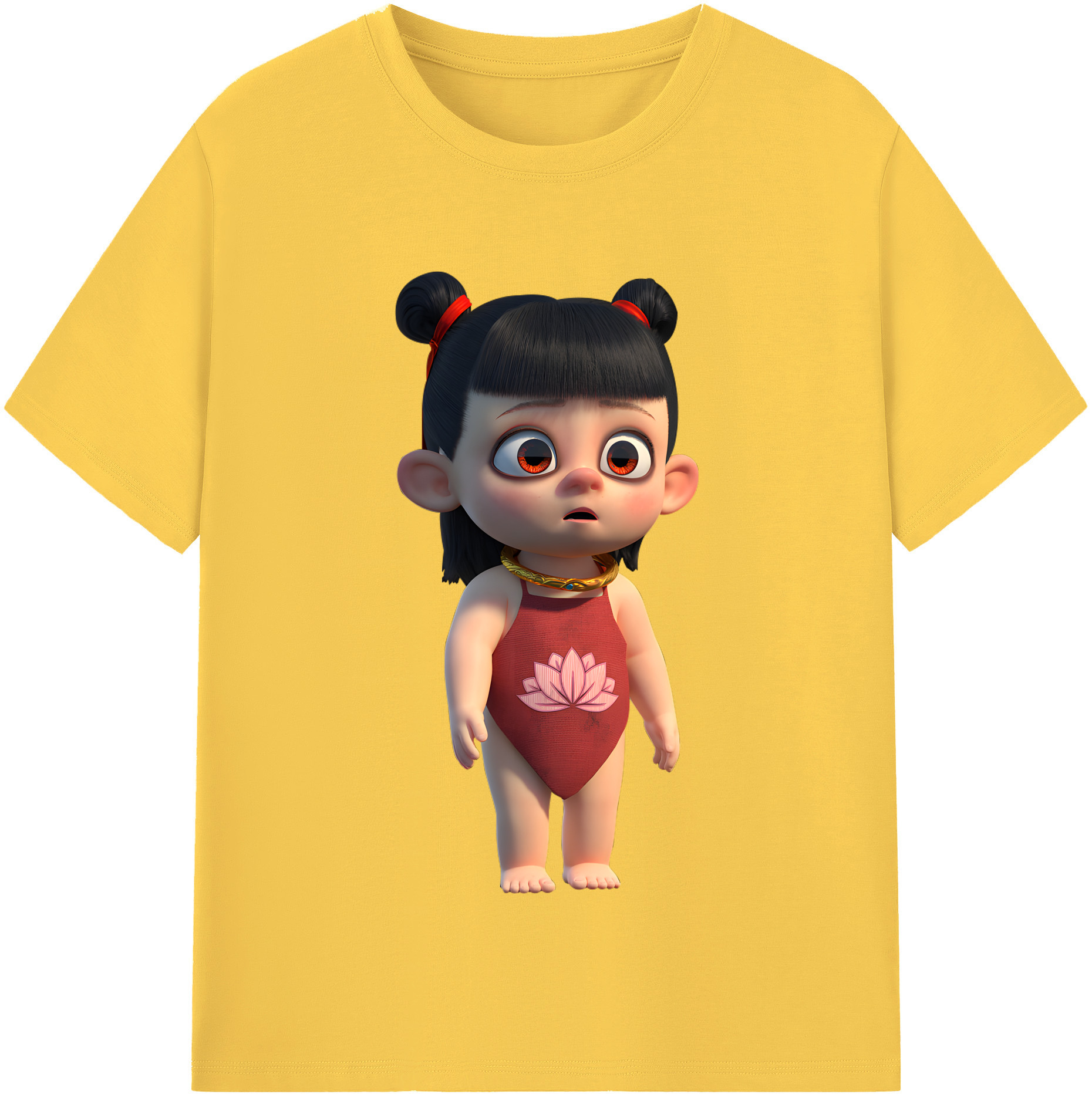 （画像用） Ne Zha 2 ナタ 魔童の大暴れ 綿100％半袖Tシャツ（フロントプリント）