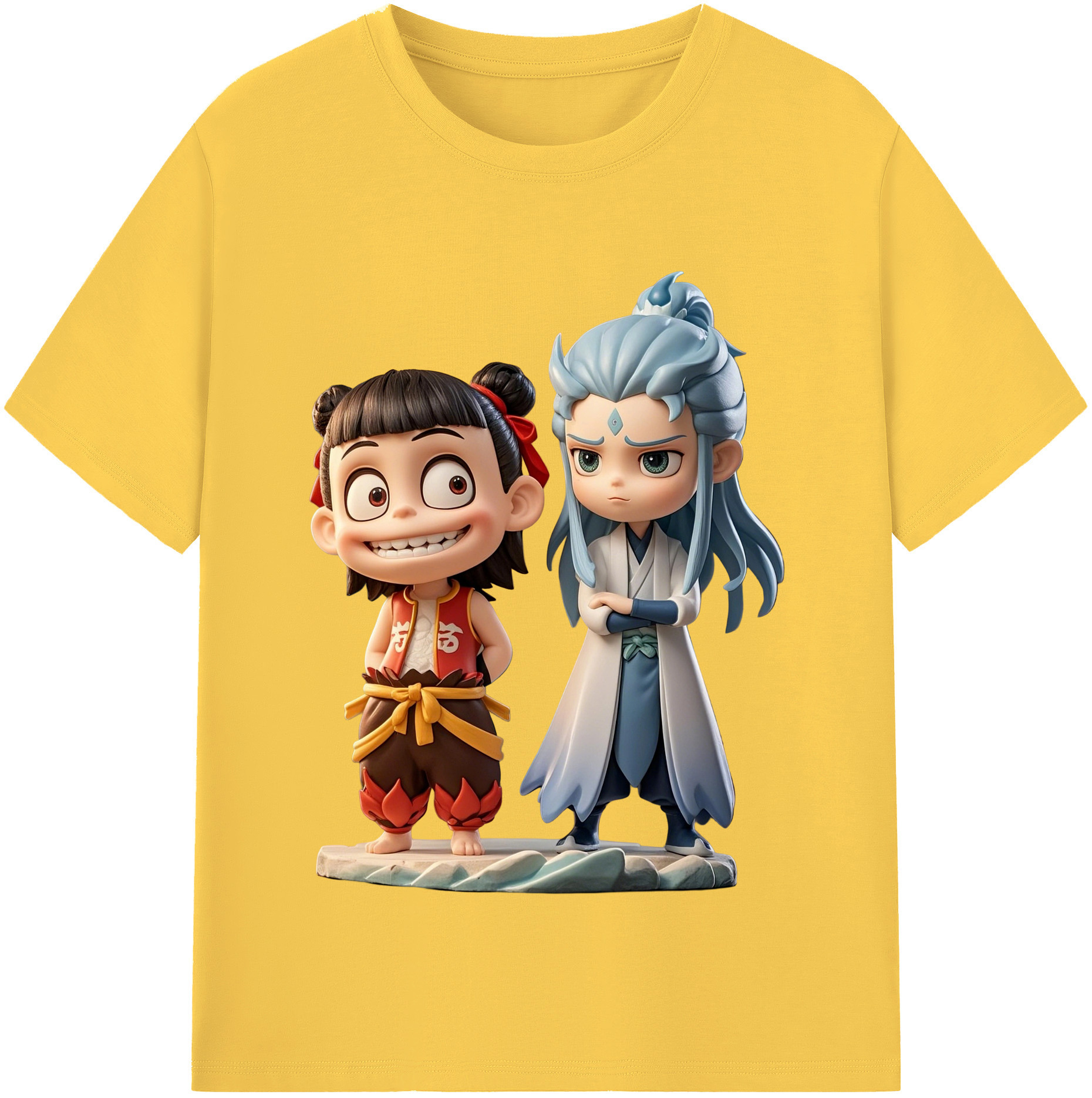 （画像用） Ne Zha 2 ナタ 魔童の大暴れ 綿100％半袖Tシャツ（フロントプリント）