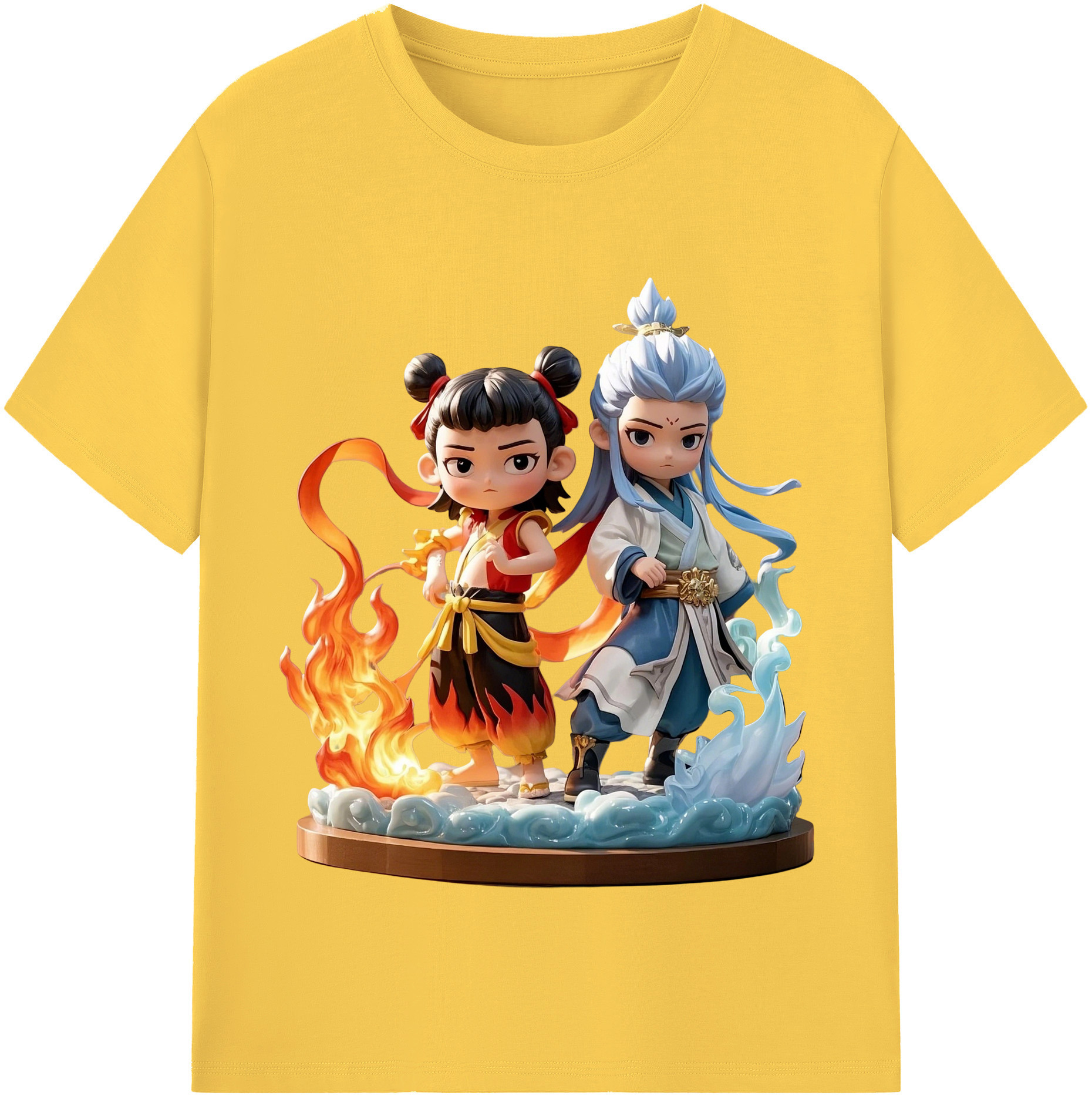 （画像用） Ne Zha 2 ナタ 魔童の大暴れ 綿100％半袖Tシャツ（フロントプリント）