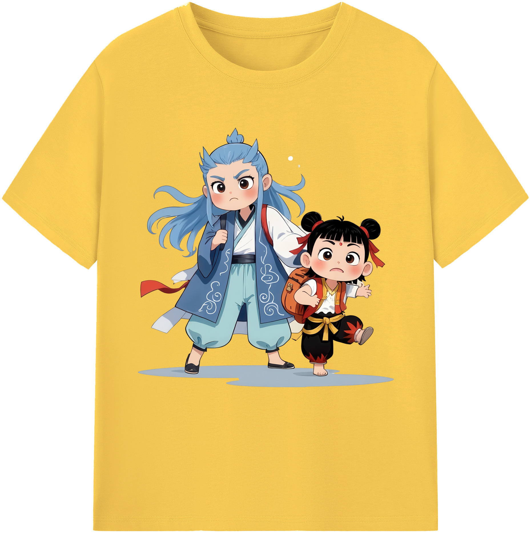 （画像用） Ne Zha 2 ナタ 魔童の大暴れ 綿100％半袖Tシャツ（フロントプリント）