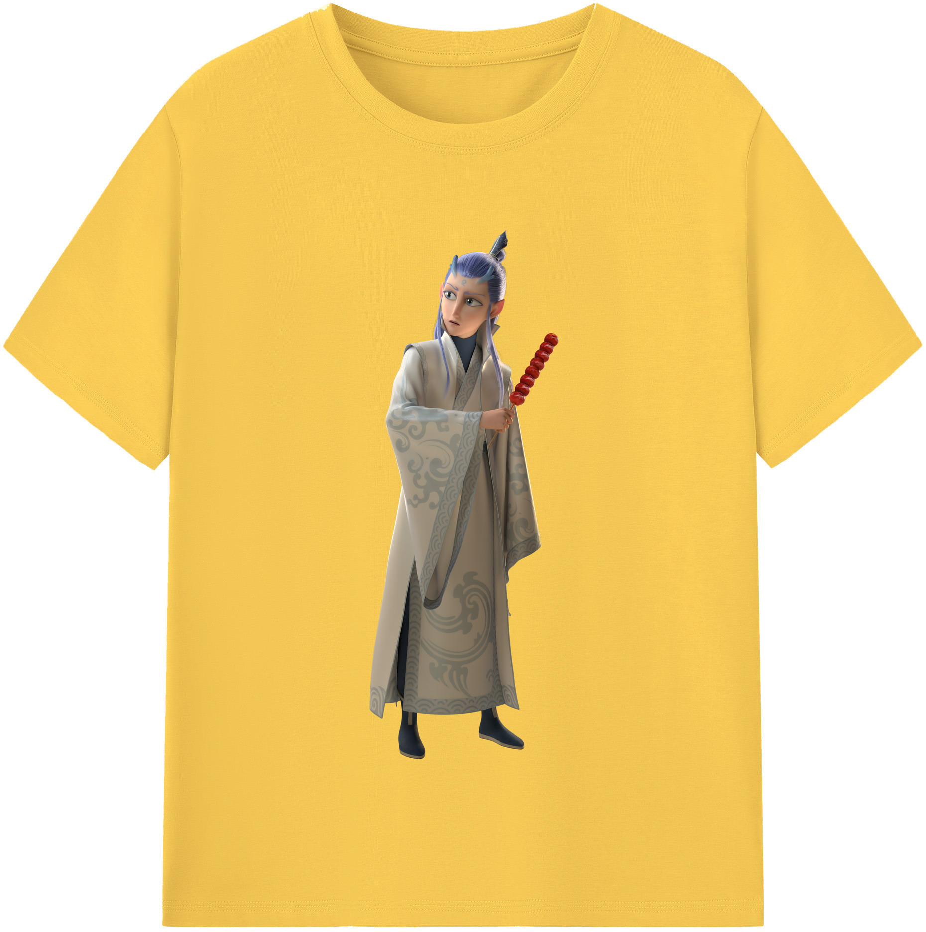 （画像用） Ne Zha 2 ナタ 魔童の大暴れ 綿100％半袖Tシャツ（フロントプリント）