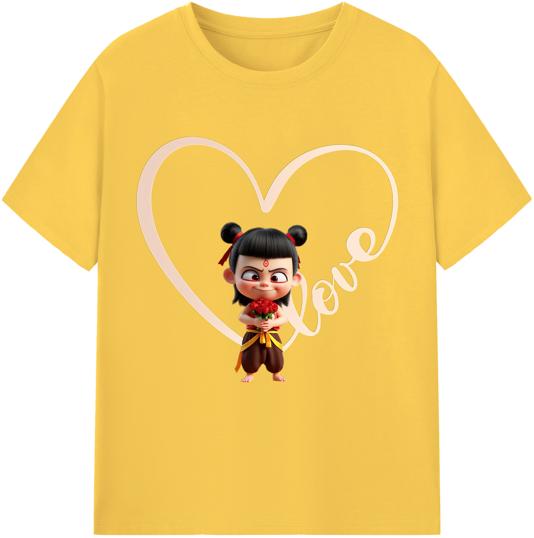 （画像用） Ne Zha 2 ナタ 魔童の大暴れ 綿100％半袖Tシャツ（フロントプリント）