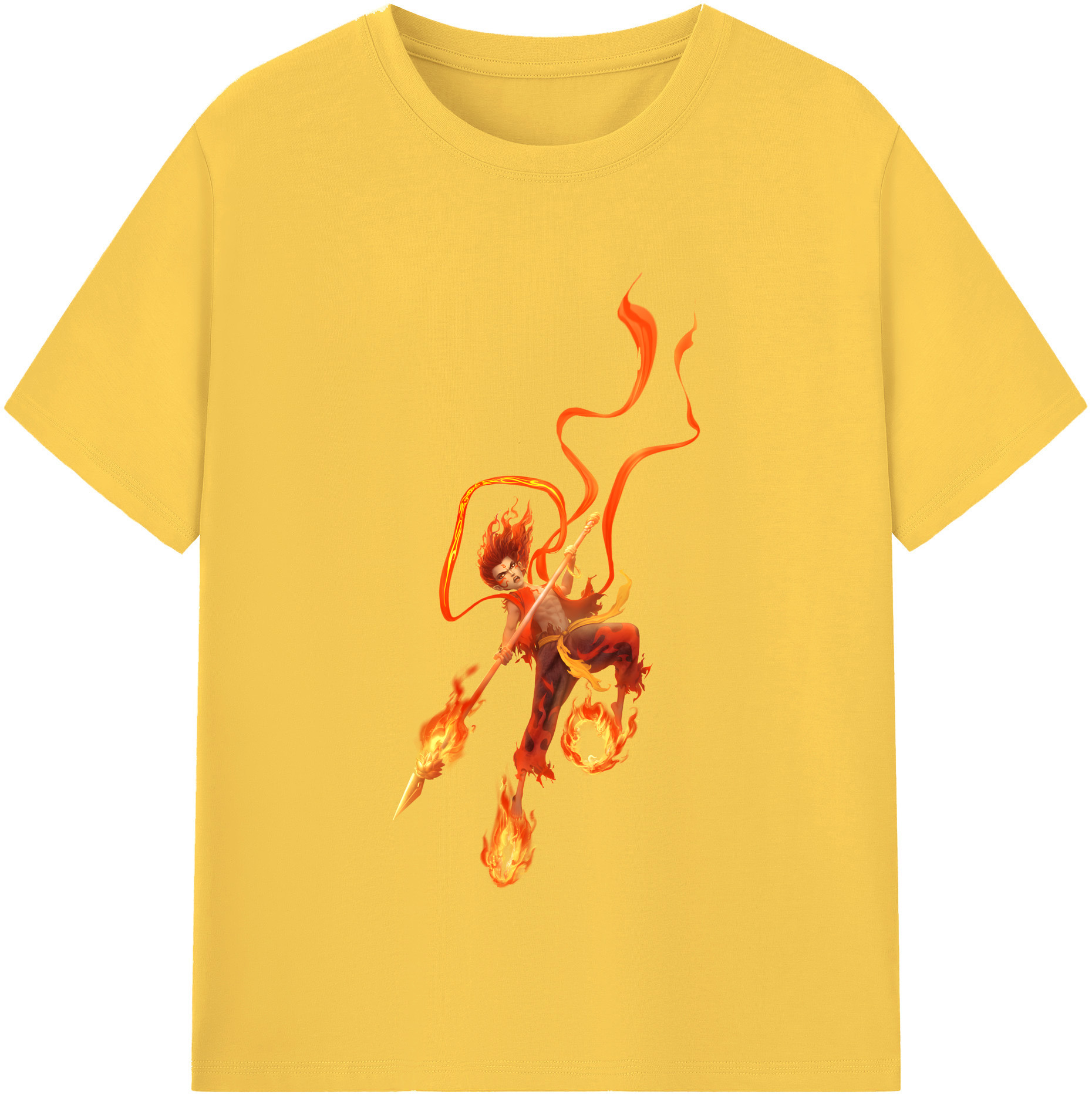 （画像用） Ne Zha 2 ナタ 魔童の大暴れ 綿100％半袖Tシャツ（フロントプリント）