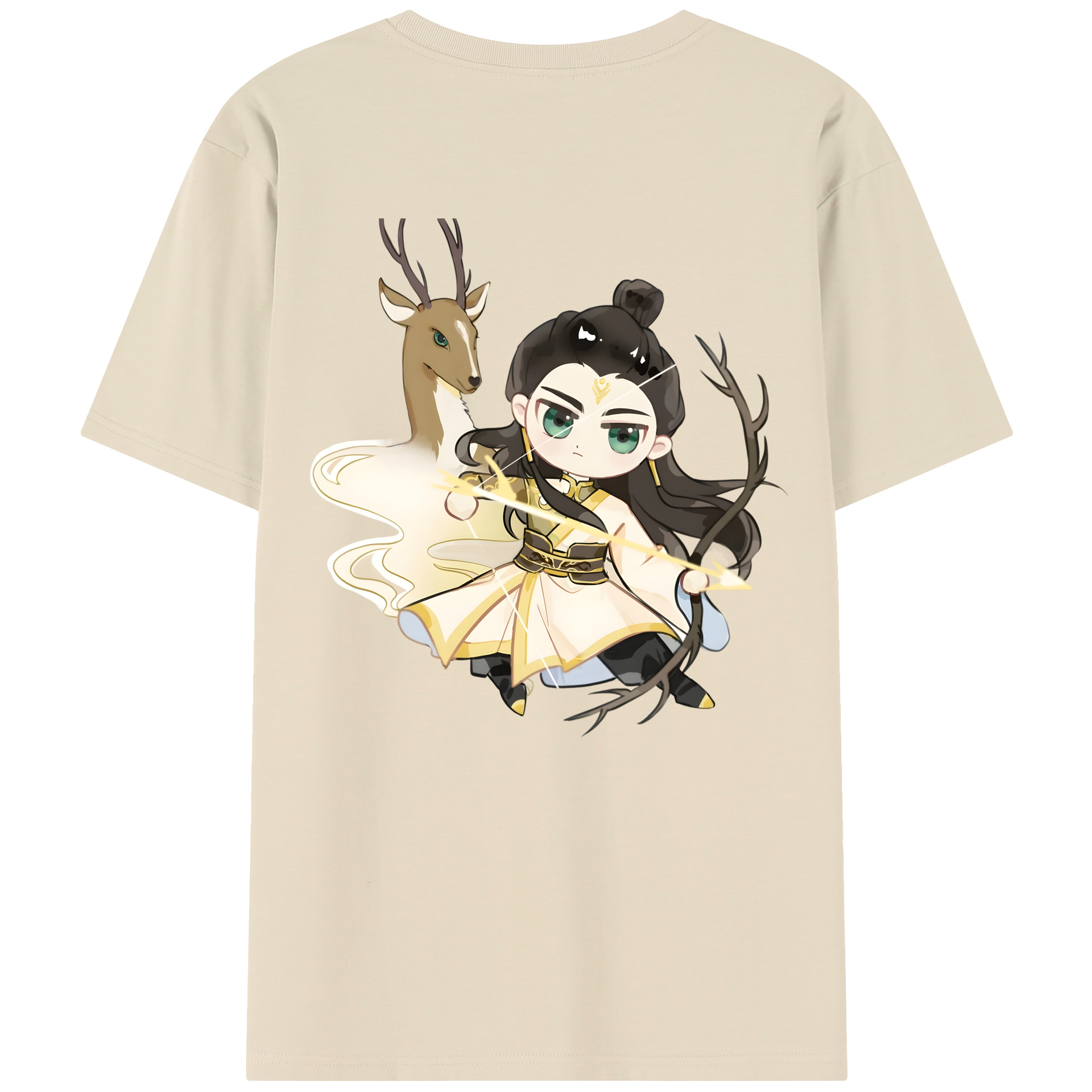 （画像用） Ne Zha 2 ナタ 魔童の大暴れ 綿100％半袖Tシャツ（背面プリント）