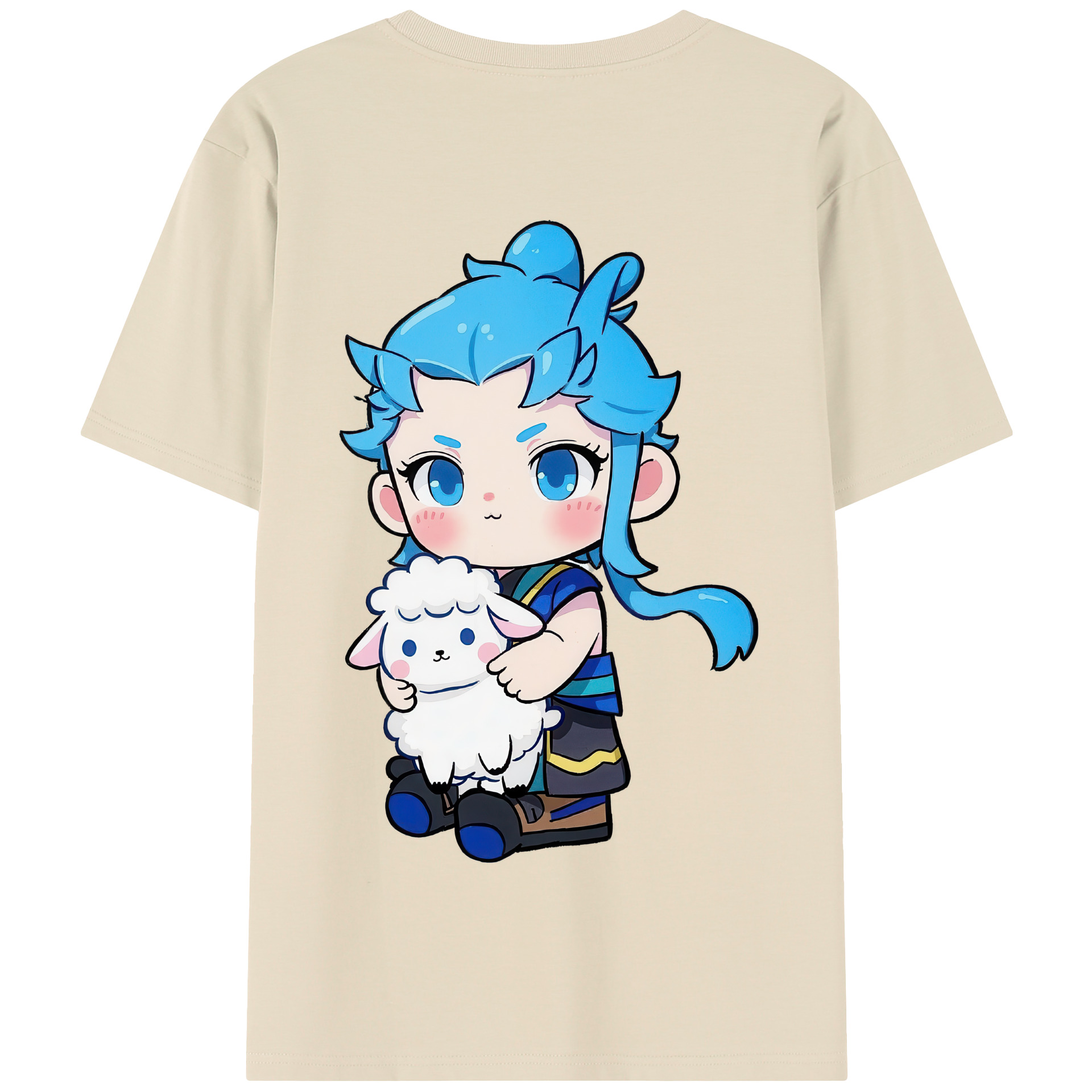 （画像用） Ne Zha 2 ナタ 魔童の大暴れ 綿100％半袖Tシャツ（背面プリント）
