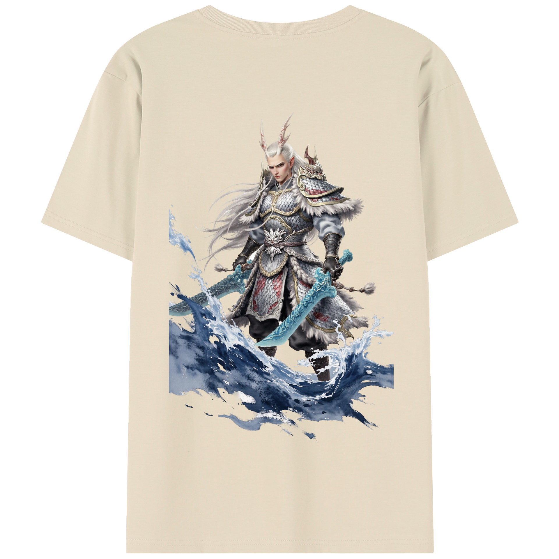 （画像用） Ne Zha 2 ナタ 魔童の大暴れ 綿100％半袖Tシャツ（背面プリント）