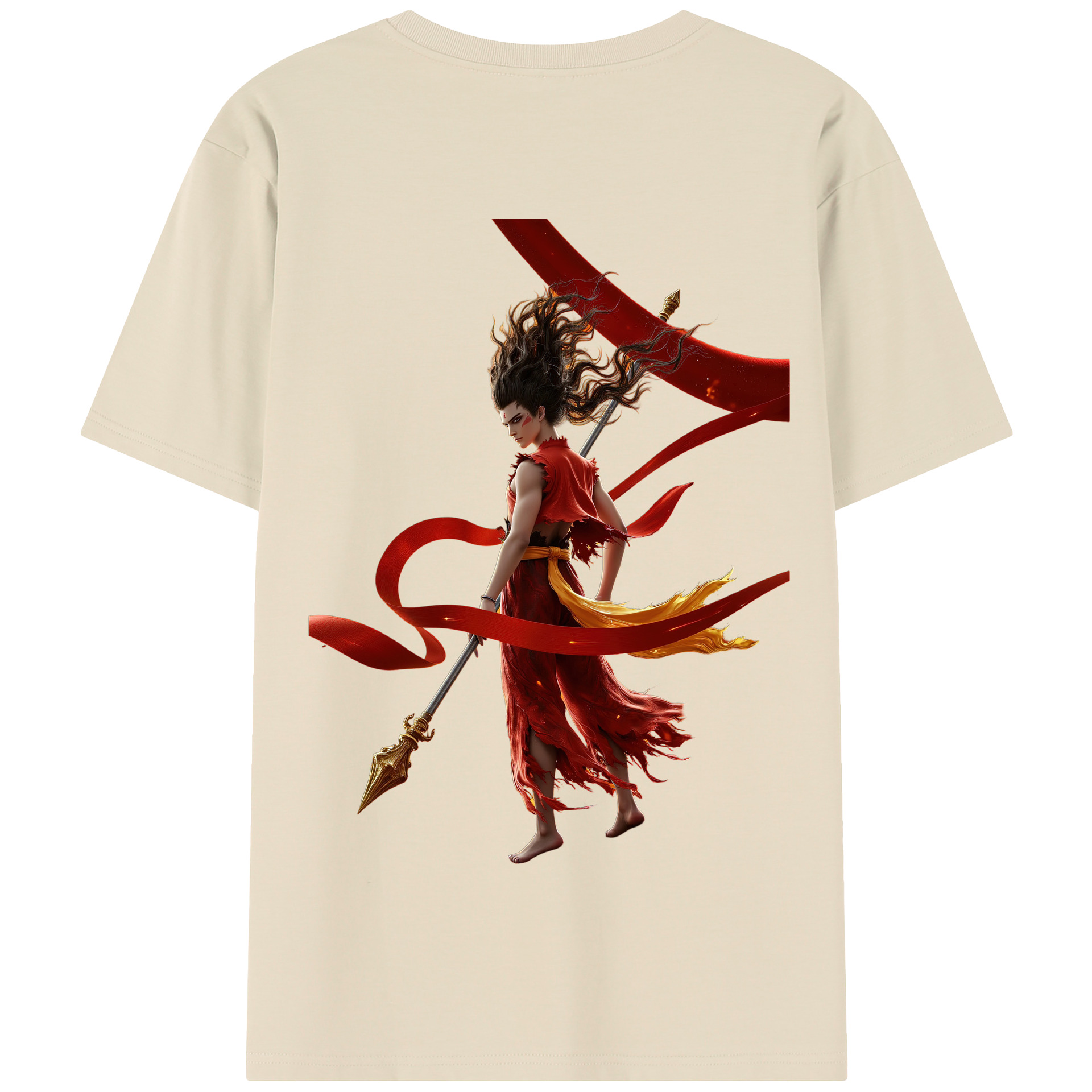（画像用） Ne Zha 2 ナタ 魔童の大暴れ 綿100％半袖Tシャツ（背面プリント）
