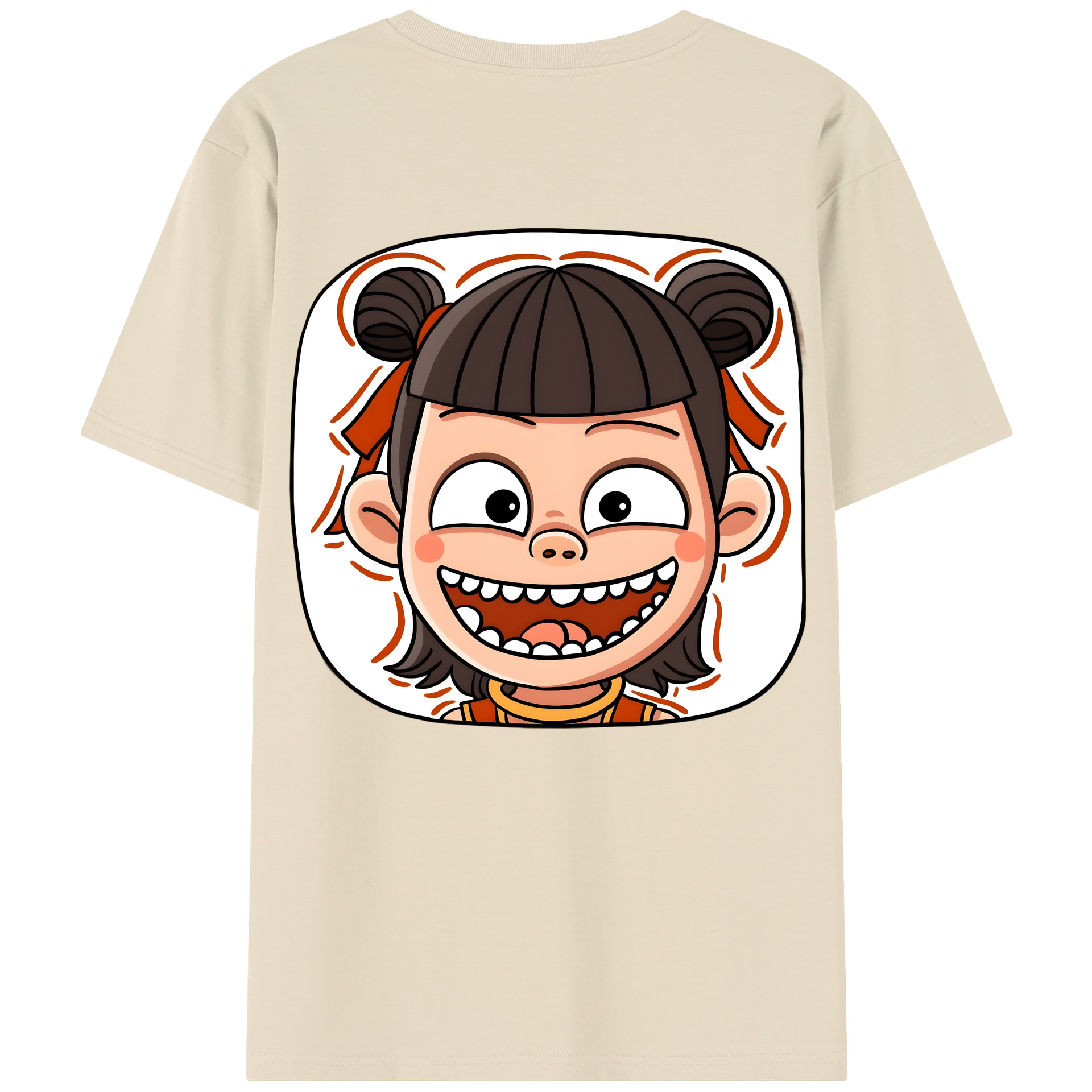 （画像用） Ne Zha 2 ナタ 魔童の大暴れ 綿100％半袖Tシャツ（背面プリント）