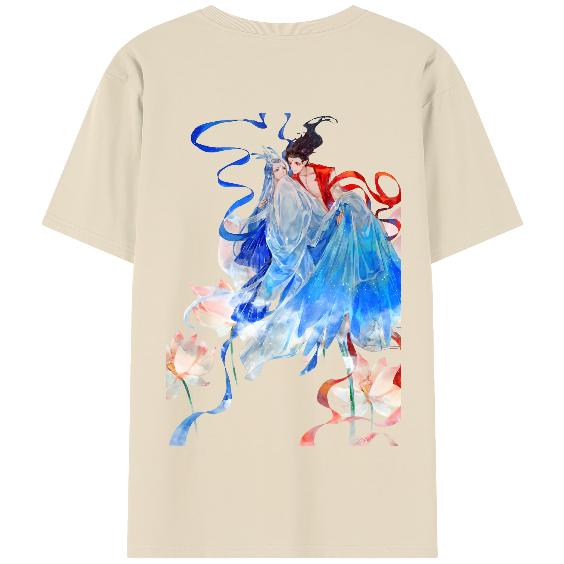 （画像用） Ne Zha 2 ナタ 魔童の大暴れ 綿100％半袖Tシャツ（背面プリント）