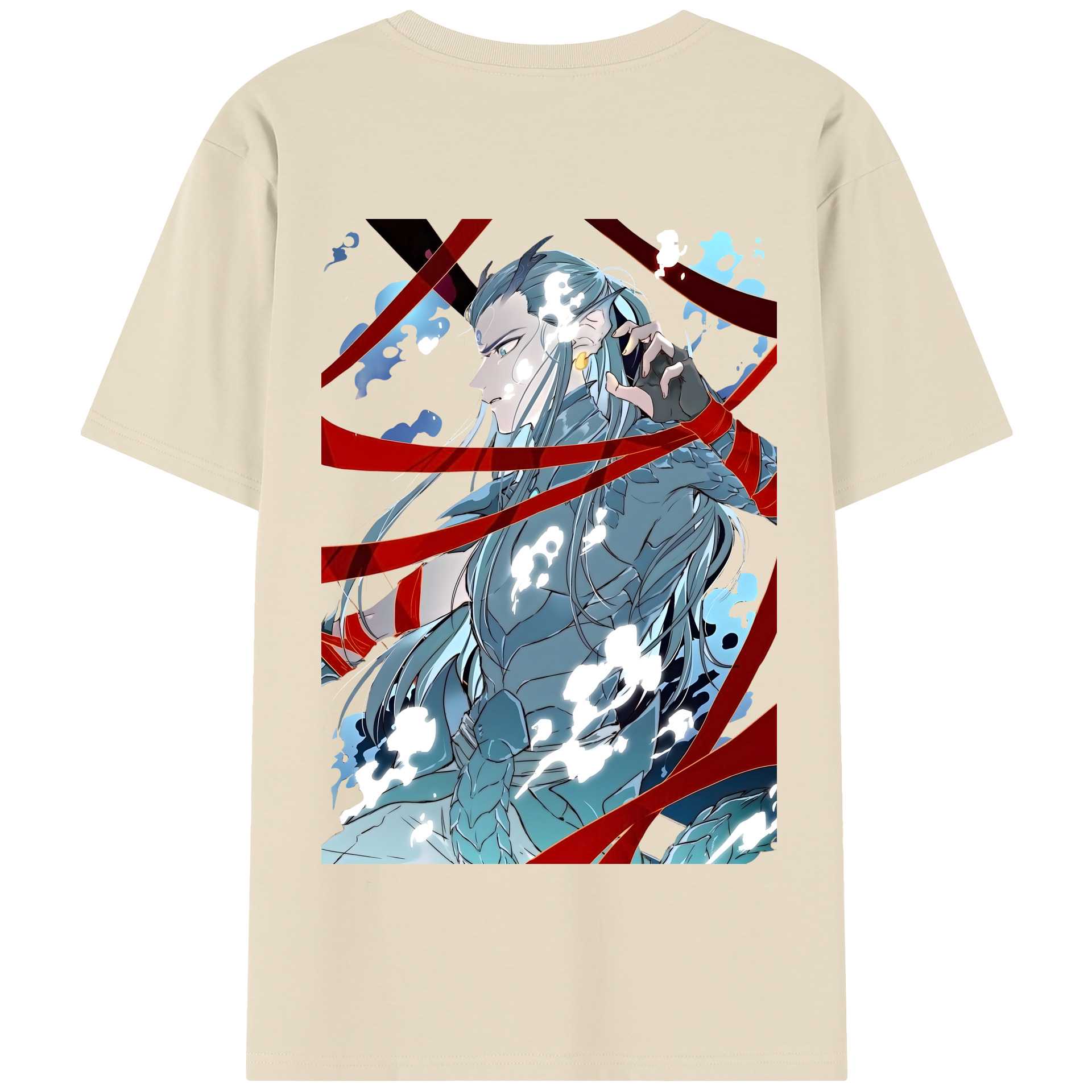 （画像用） Ne Zha 2 ナタ 魔童の大暴れ 綿100％半袖Tシャツ（背面プリント）