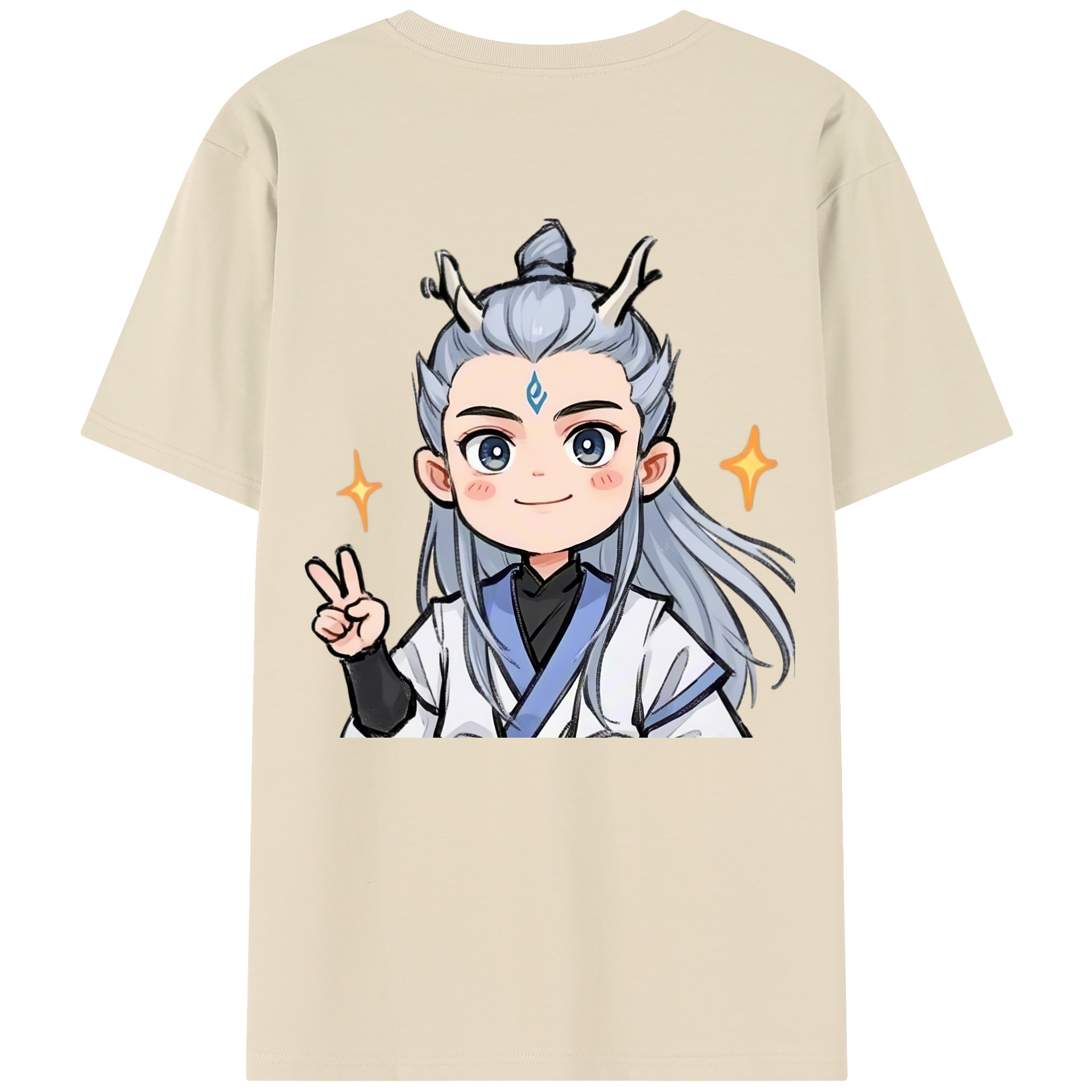 （画像用） Ne Zha 2 ナタ 魔童の大暴れ 綿100％半袖Tシャツ（背面プリント）