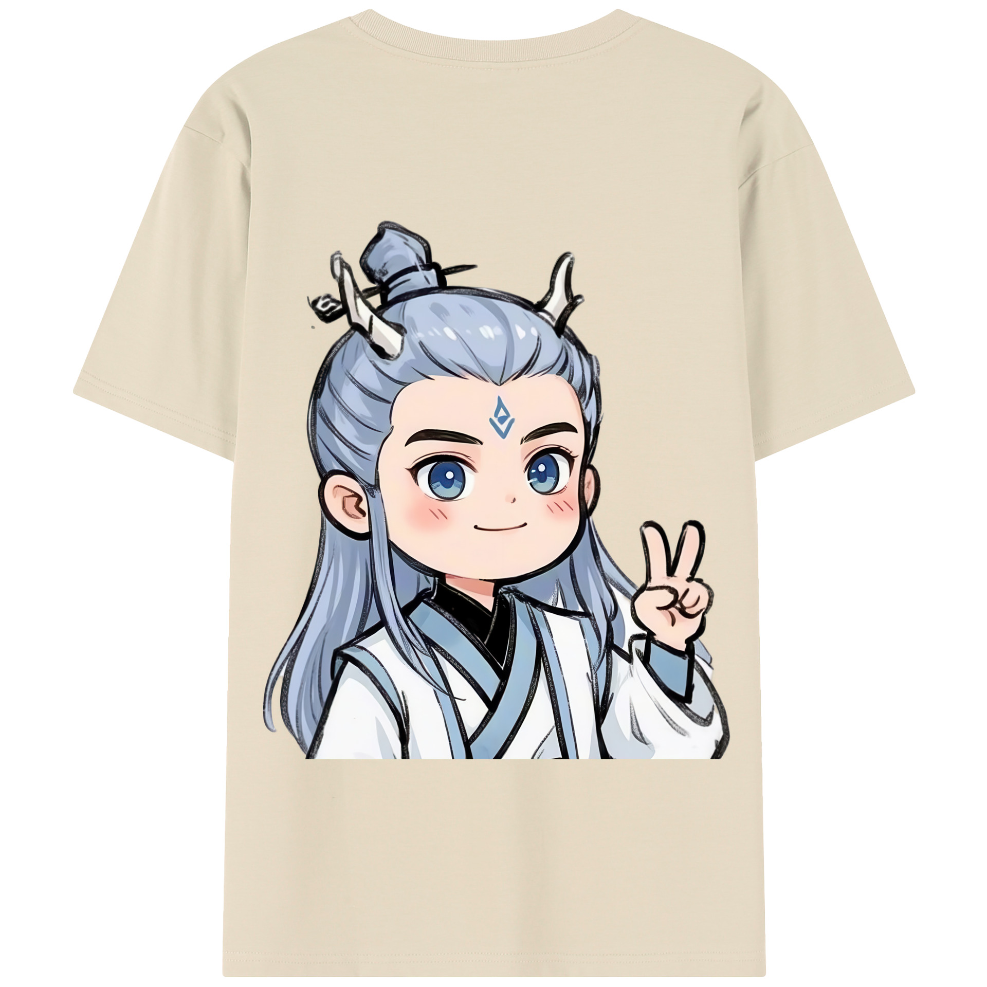 （画像用） Ne Zha 2 ナタ 魔童の大暴れ 綿100％半袖Tシャツ（背面プリント）