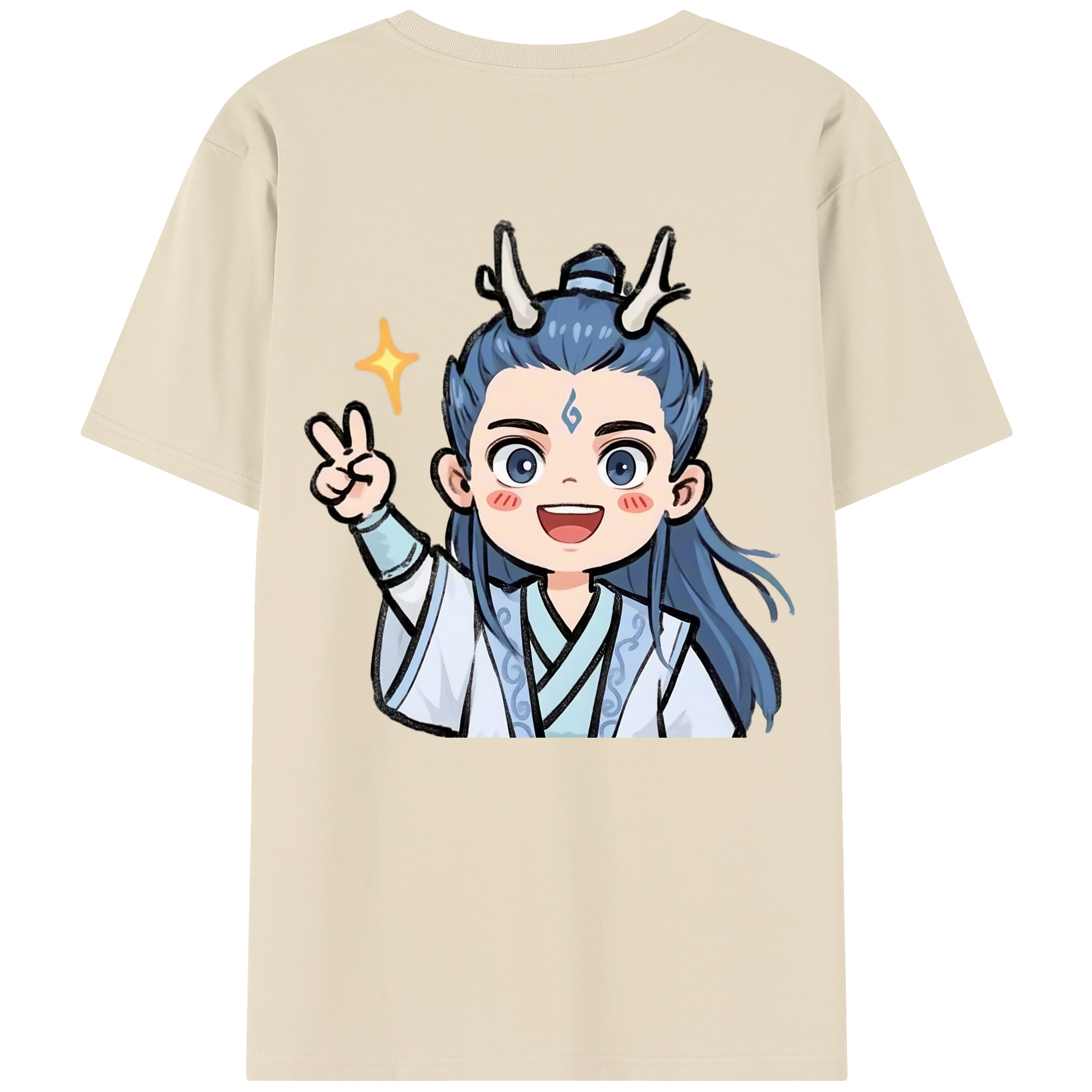 （画像用） Ne Zha 2 ナタ 魔童の大暴れ 綿100％半袖Tシャツ（背面プリント）
