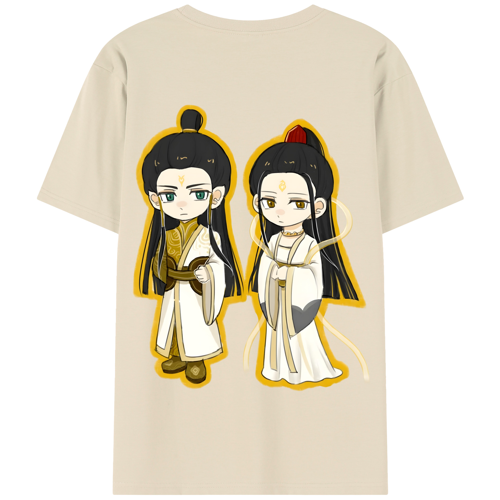 （画像用） Ne Zha 2 ナタ 魔童の大暴れ 綿100％半袖Tシャツ（背面プリント）