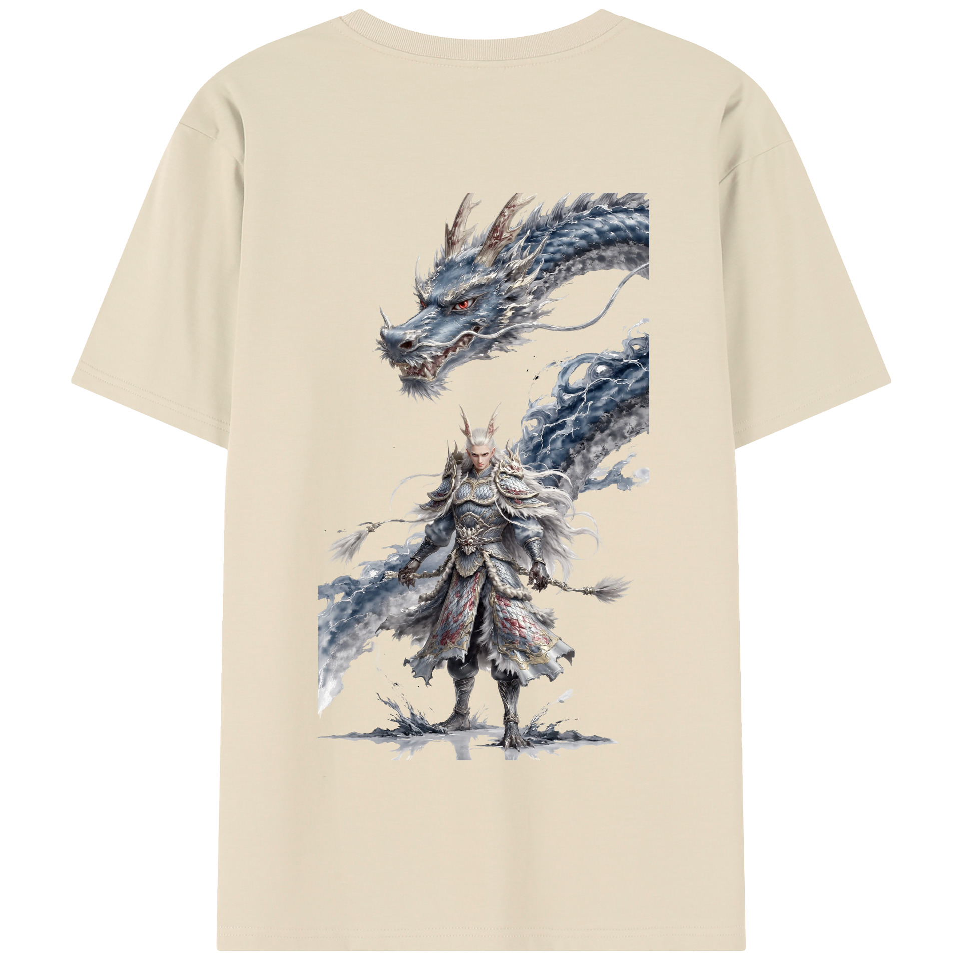 （画像用） Ne Zha 2 ナタ 魔童の大暴れ 綿100％半袖Tシャツ（背面プリント）