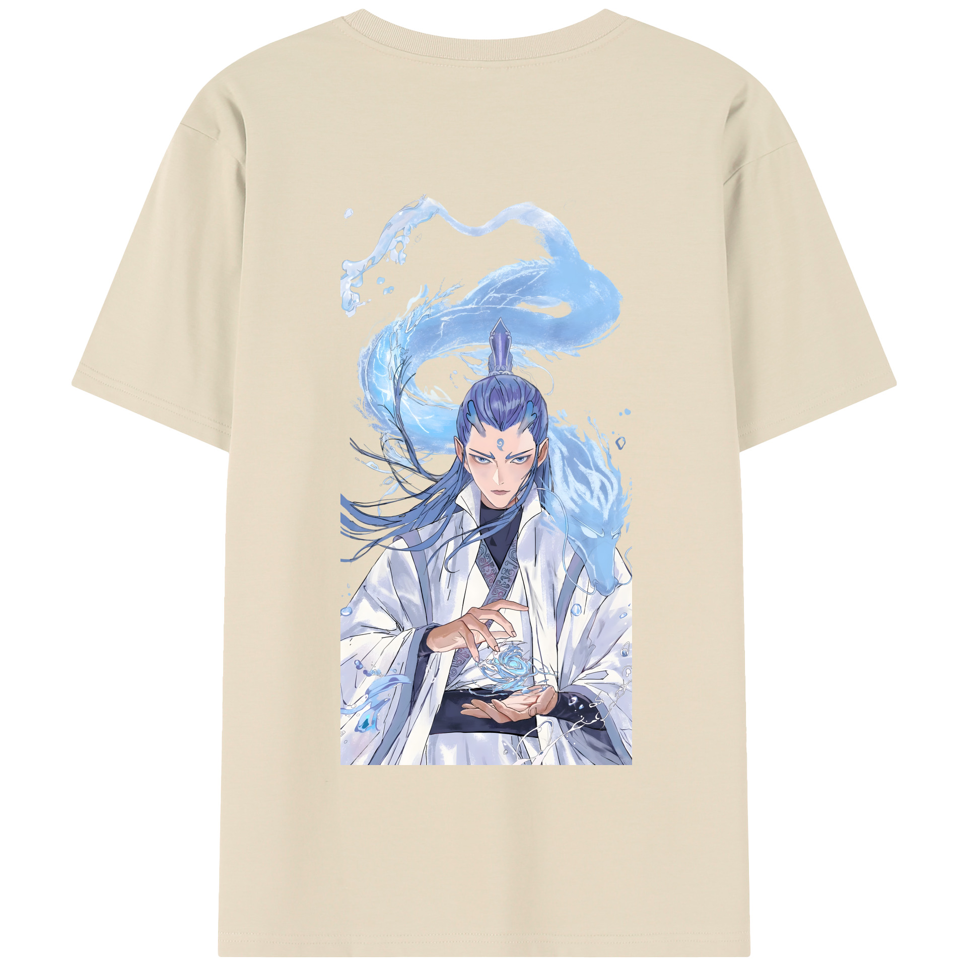 （画像用） Ne Zha 2 ナタ 魔童の大暴れ 綿100％半袖Tシャツ（背面プリント）