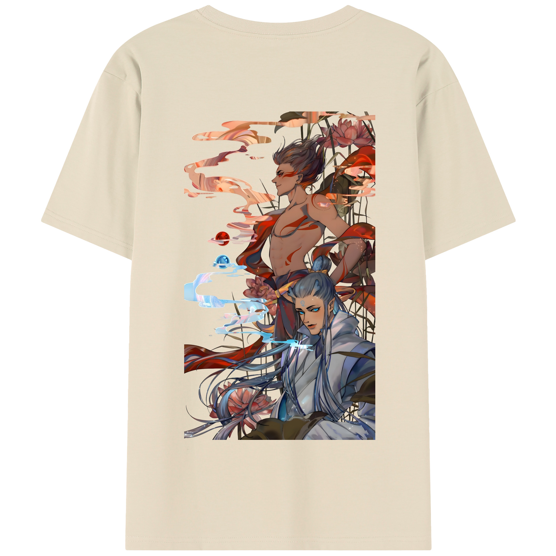 （画像用） Ne Zha 2 ナタ 魔童の大暴れ 綿100％半袖Tシャツ（背面プリント）