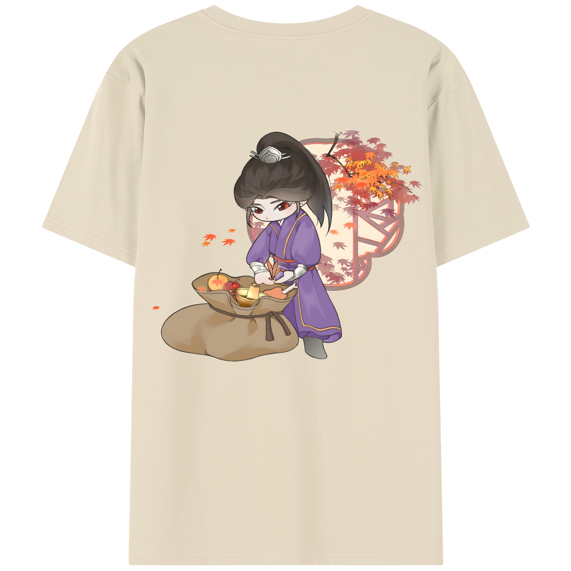 （画像用） Ne Zha 2 ナタ 魔童の大暴れ 綿100％半袖Tシャツ（背面プリント）