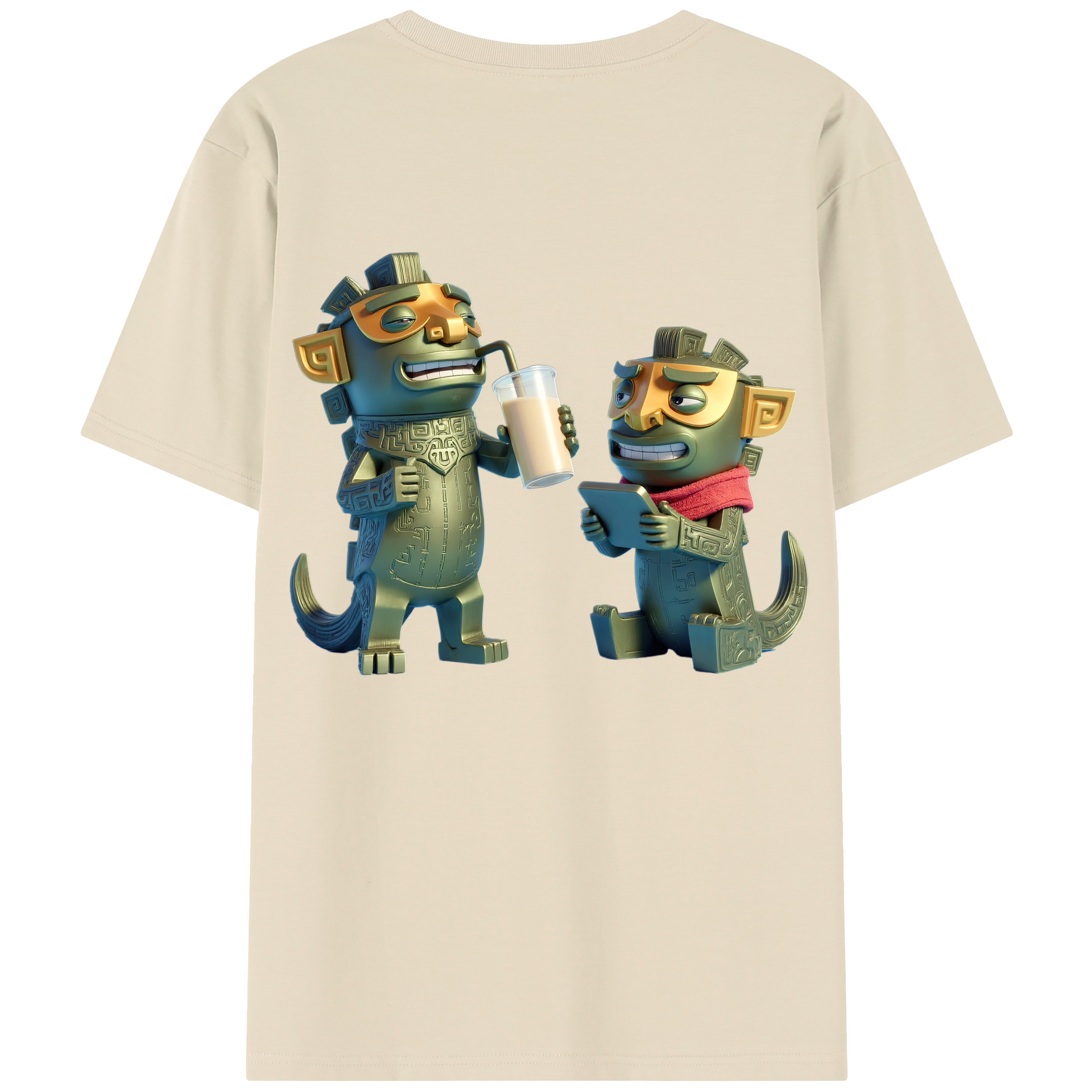 （画像用） Ne Zha 2 ナタ 魔童の大暴れ 綿100％半袖Tシャツ（背面プリント）