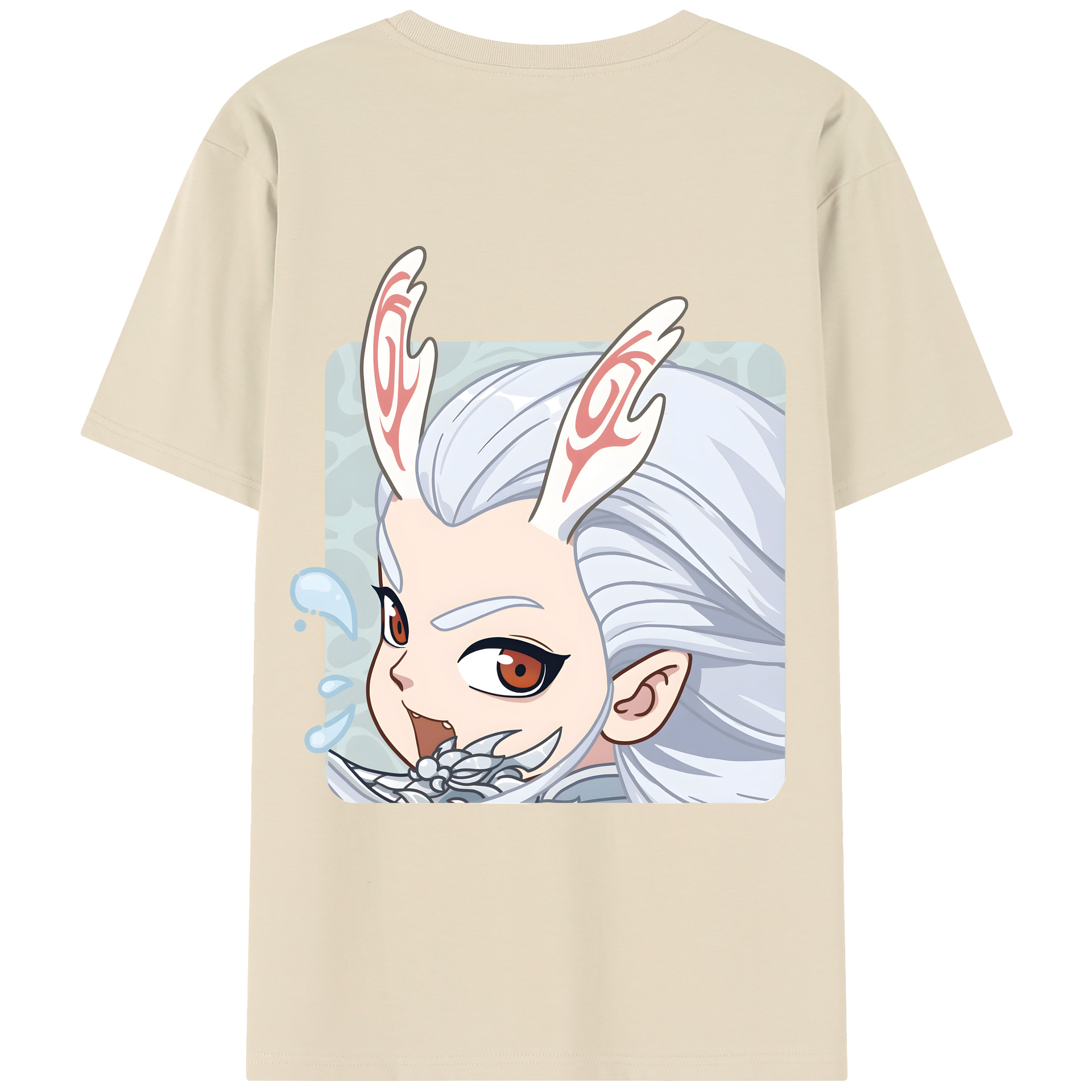 （画像用） Ne Zha 2 ナタ 魔童の大暴れ 綿100％半袖Tシャツ（背面プリント）