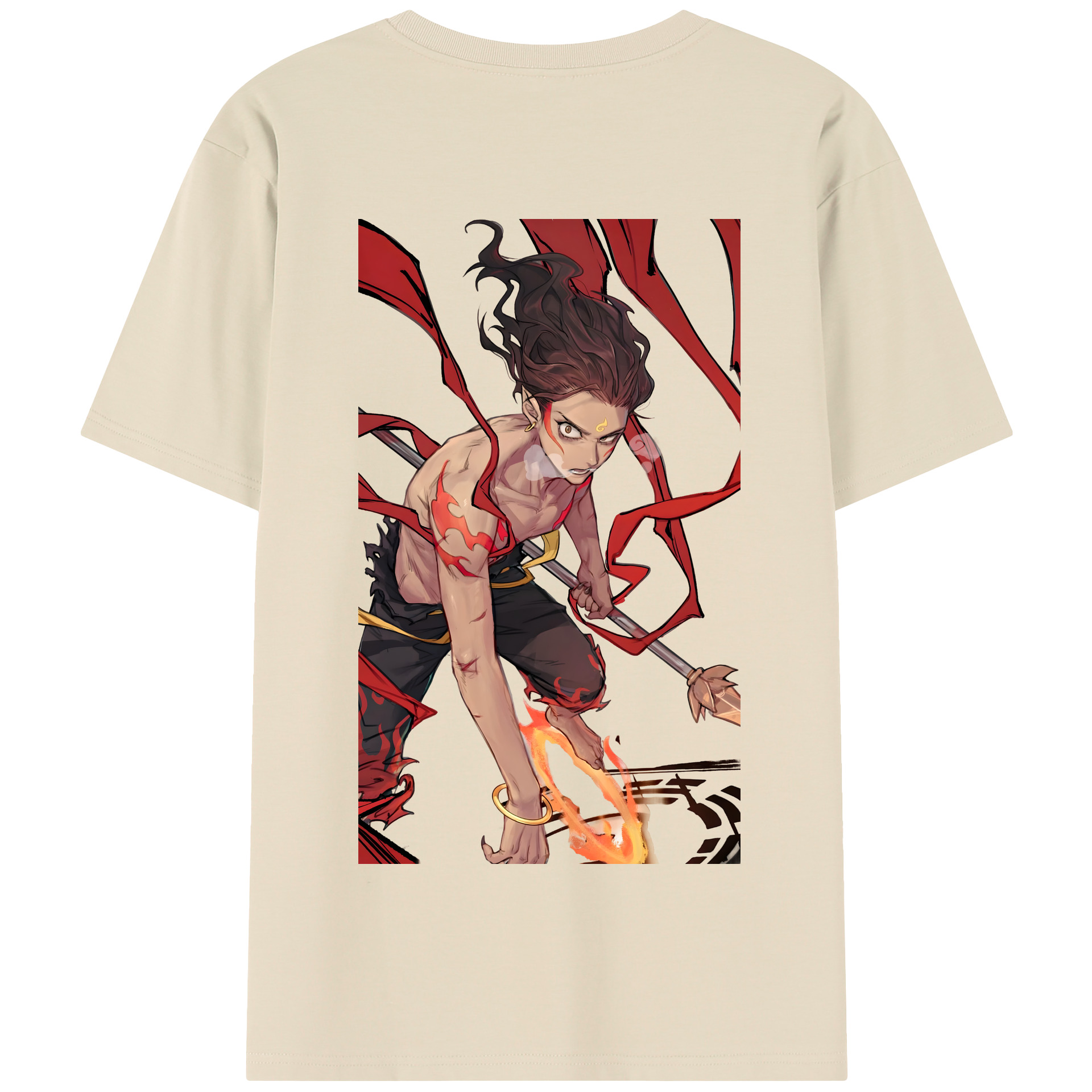 （画像用） Ne Zha 2 ナタ 魔童の大暴れ 綿100％半袖Tシャツ（背面プリント）