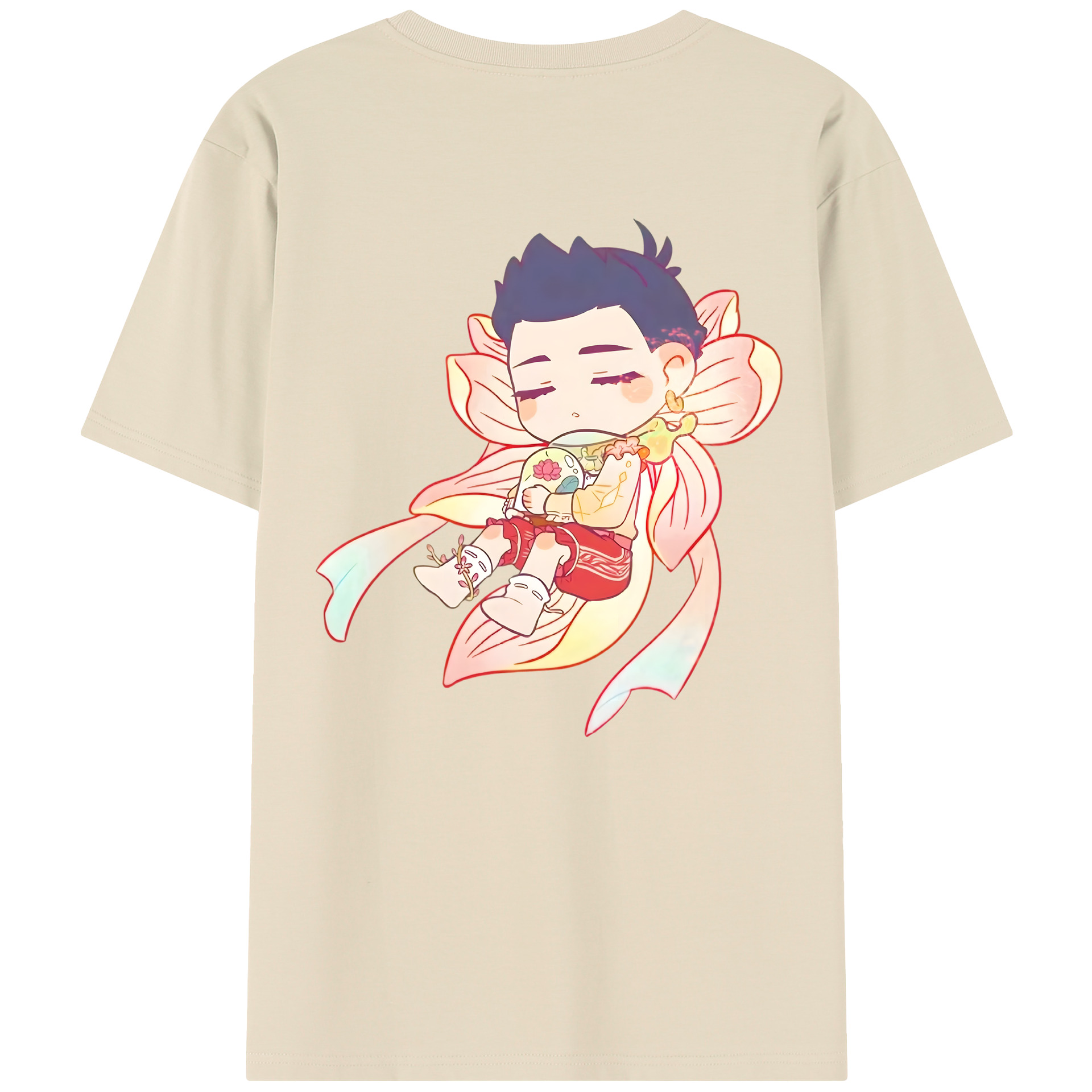 （画像用） Ne Zha 2 ナタ 魔童の大暴れ 綿100％半袖Tシャツ（背面プリント）
