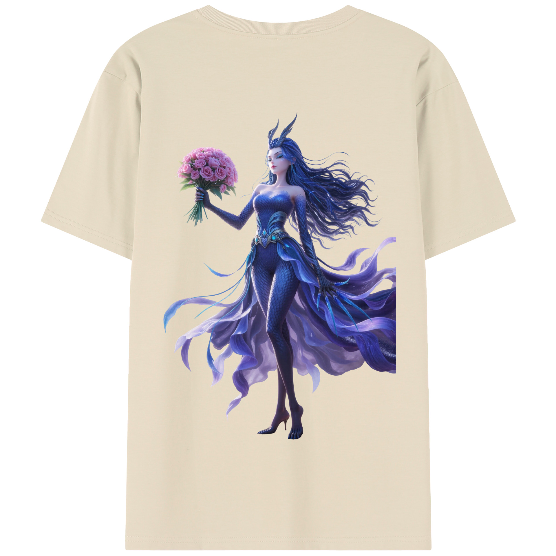 （画像用） Ne Zha 2 ナタ 魔童の大暴れ 綿100％半袖Tシャツ（背面プリント）