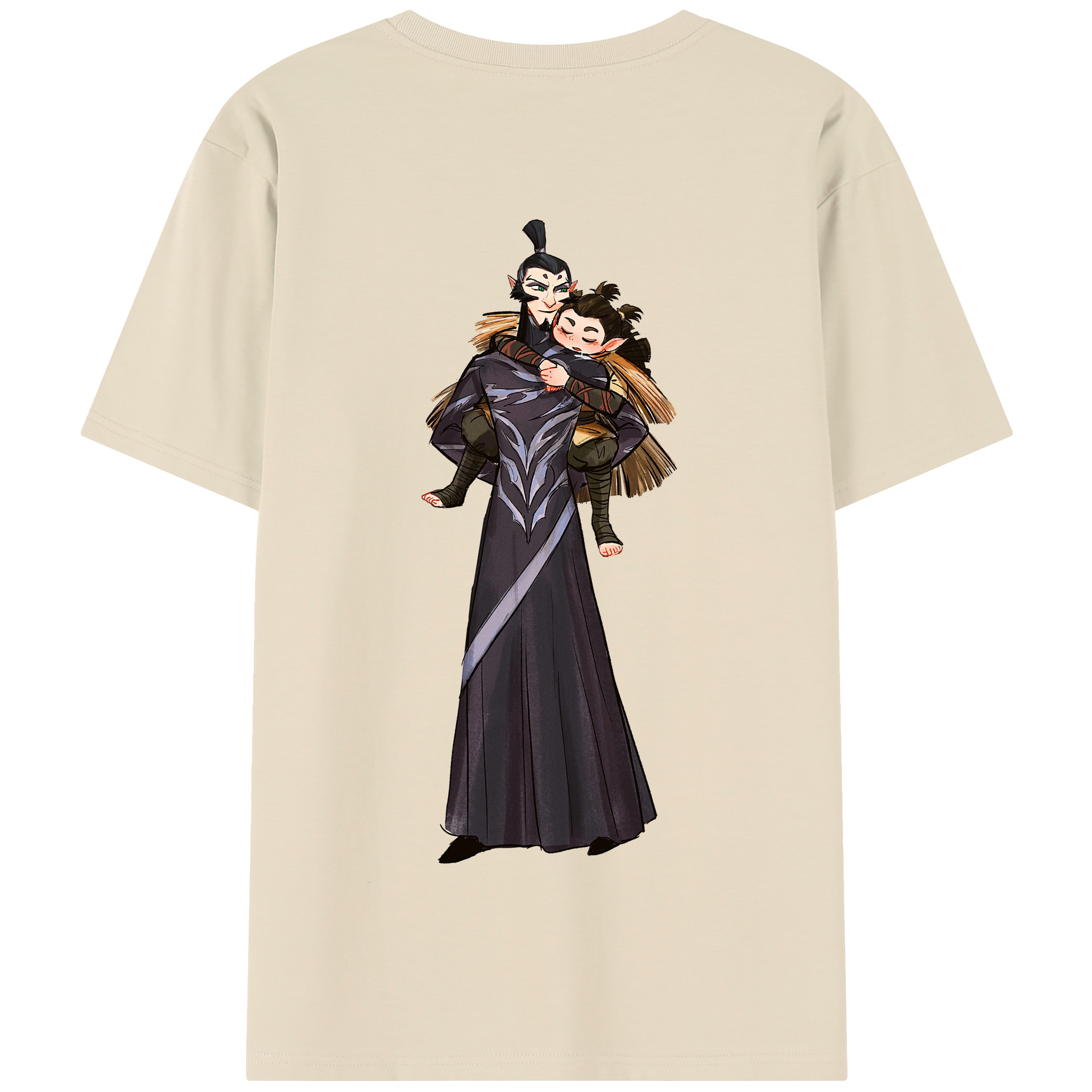 （画像用） Ne Zha 2 ナタ 魔童の大暴れ 綿100％半袖Tシャツ（背面プリント）