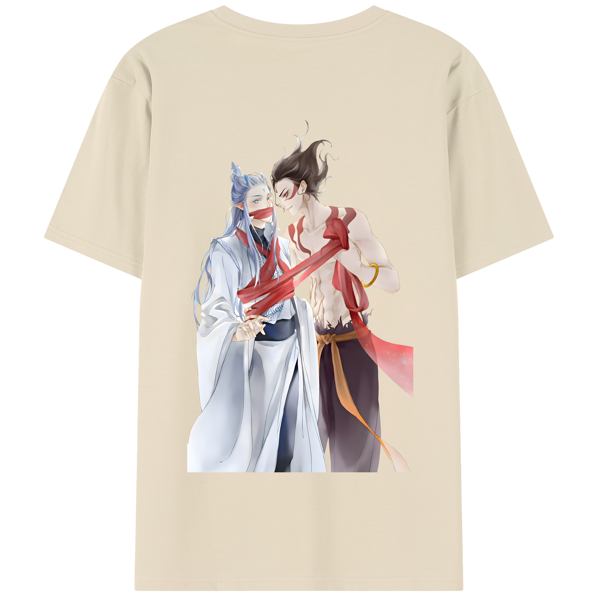 （画像用） Ne Zha 2 ナタ 魔童の大暴れ 綿100％半袖Tシャツ（背面プリント）