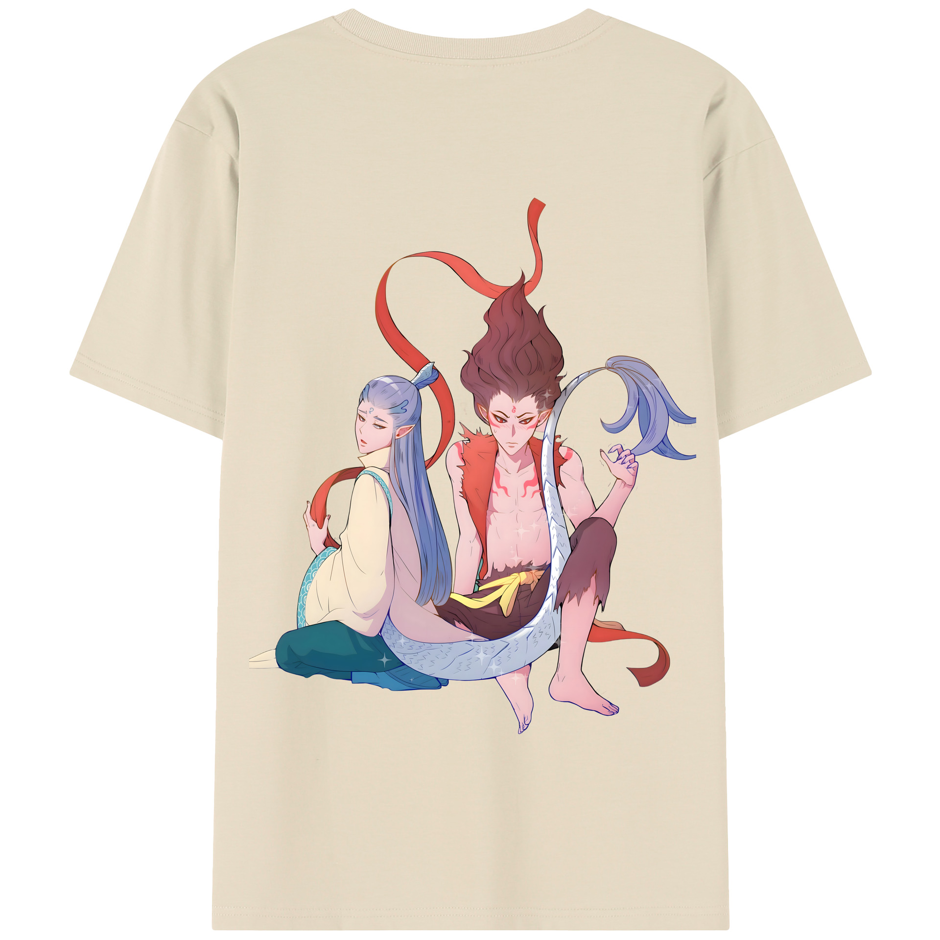 （画像用） Ne Zha 2 ナタ 魔童の大暴れ 綿100％半袖Tシャツ（背面プリント）