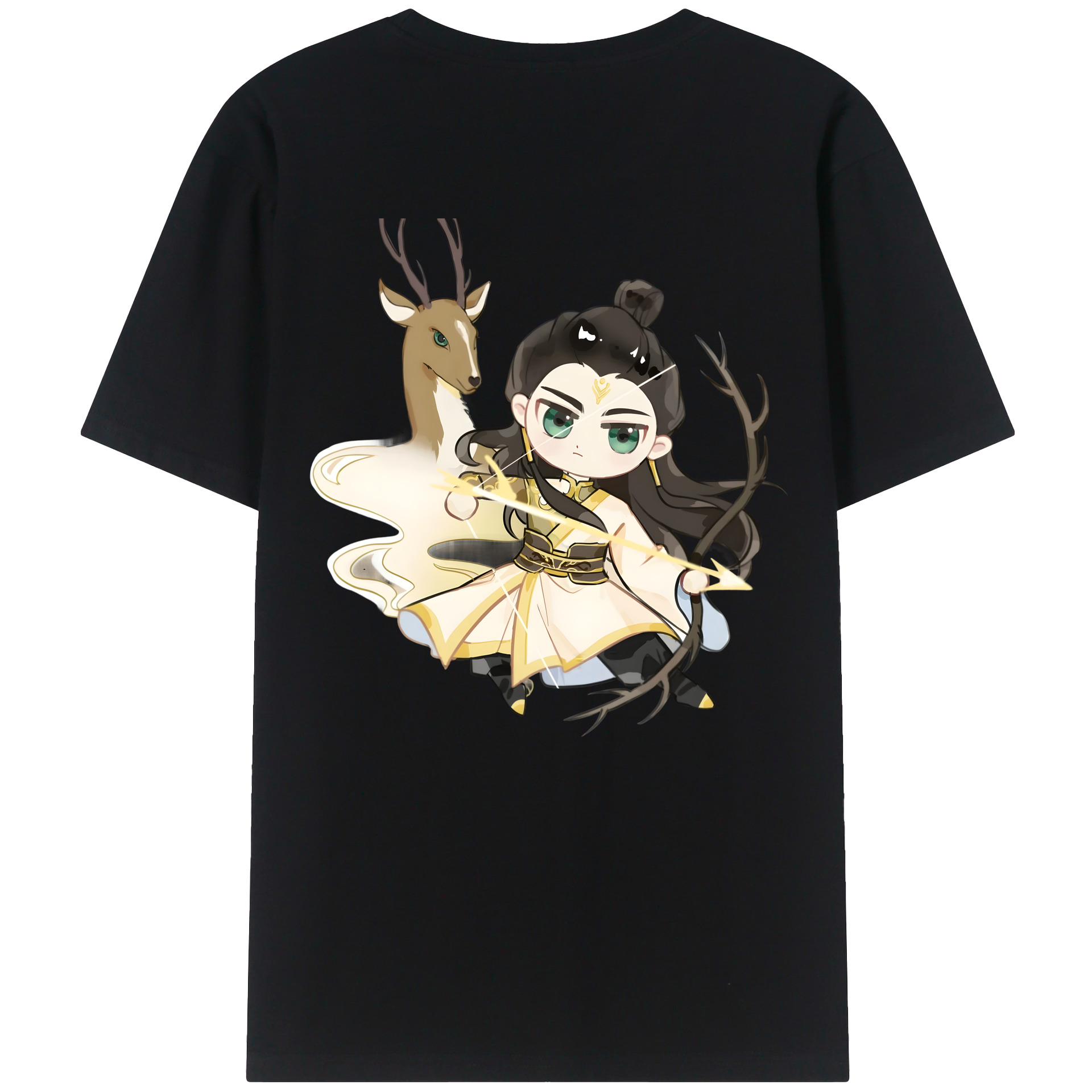（画像用） Ne Zha 2 ナタ 魔童の大暴れ 綿100％半袖Tシャツ（背面プリント）