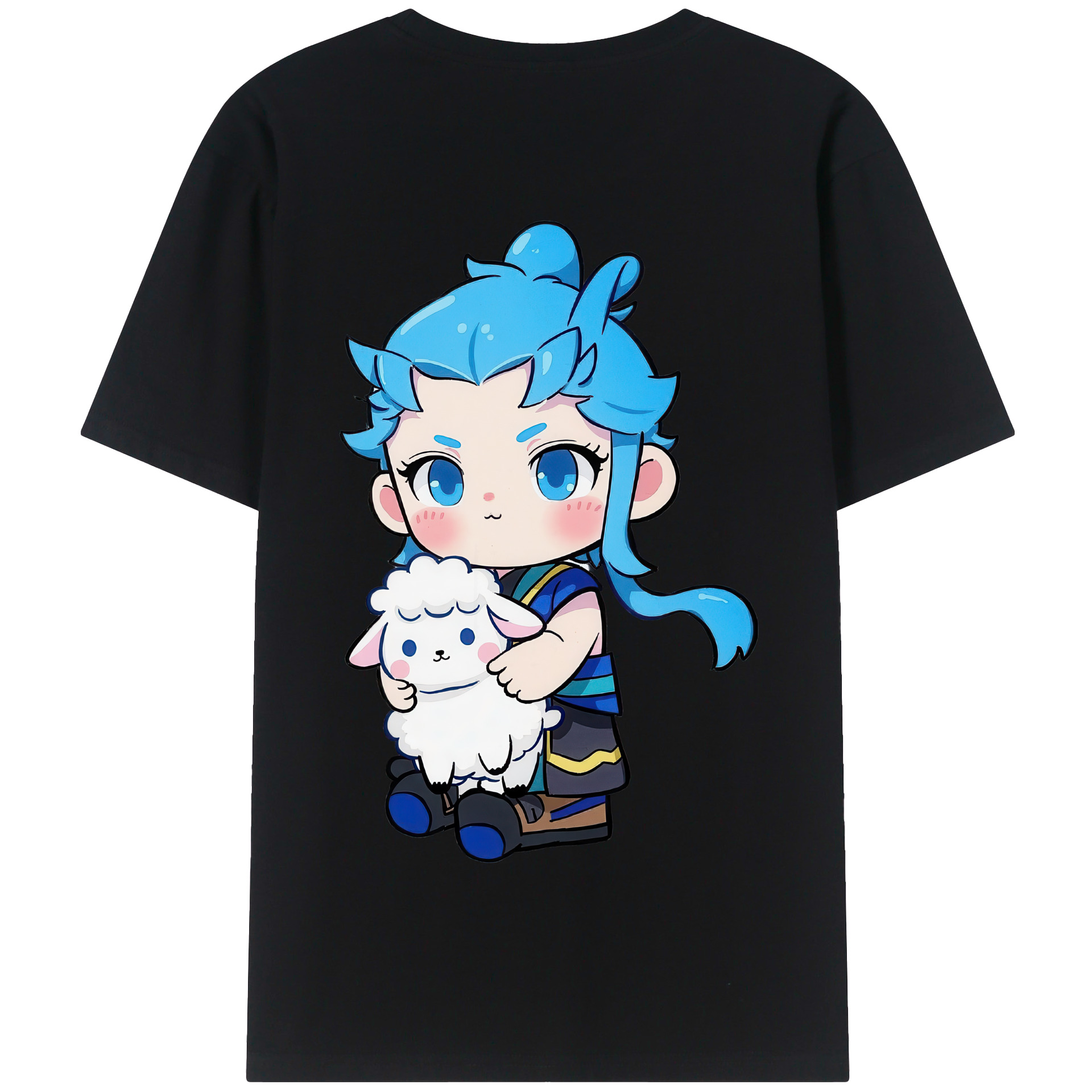 （画像用） Ne Zha 2 ナタ 魔童の大暴れ 綿100％半袖Tシャツ（背面プリント）