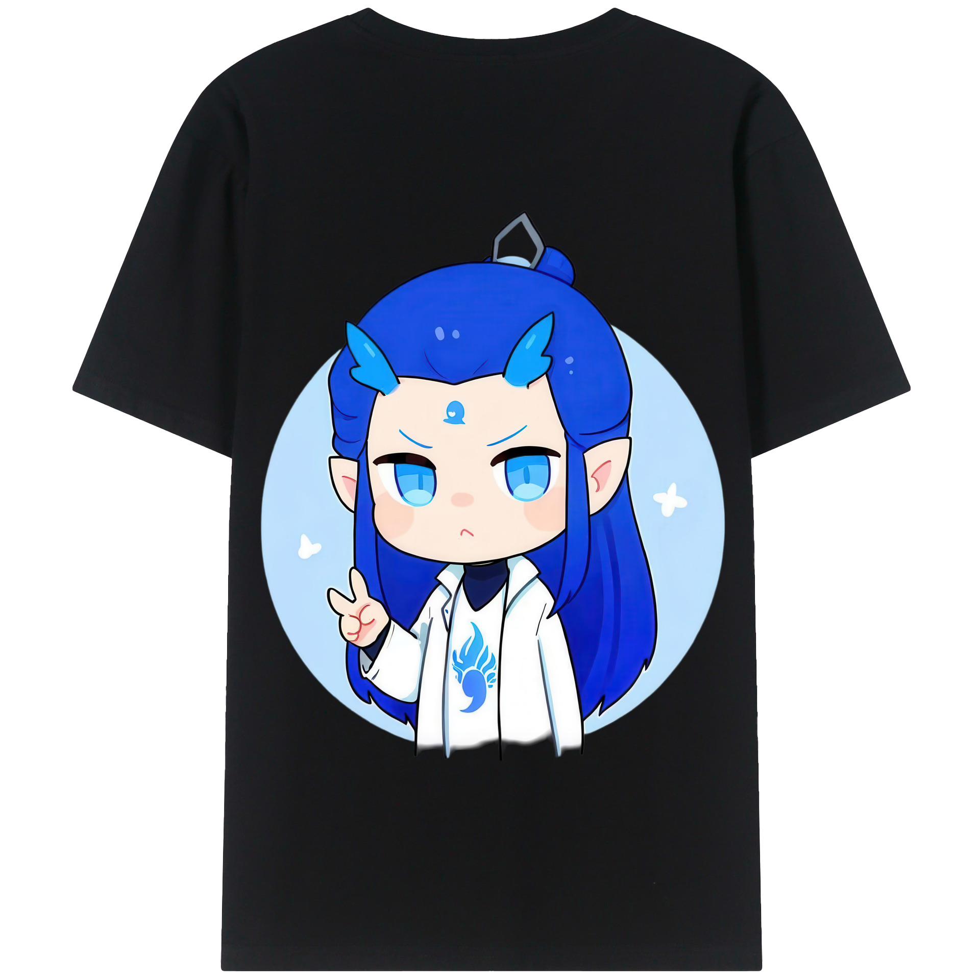 （画像用） Ne Zha 2 ナタ 魔童の大暴れ 綿100％半袖Tシャツ（背面プリント）
