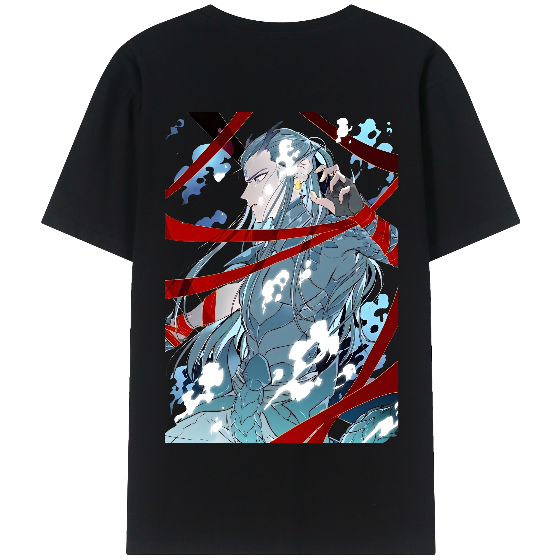 （画像用） Ne Zha 2 ナタ 魔童の大暴れ 綿100％半袖Tシャツ（背面プリント）